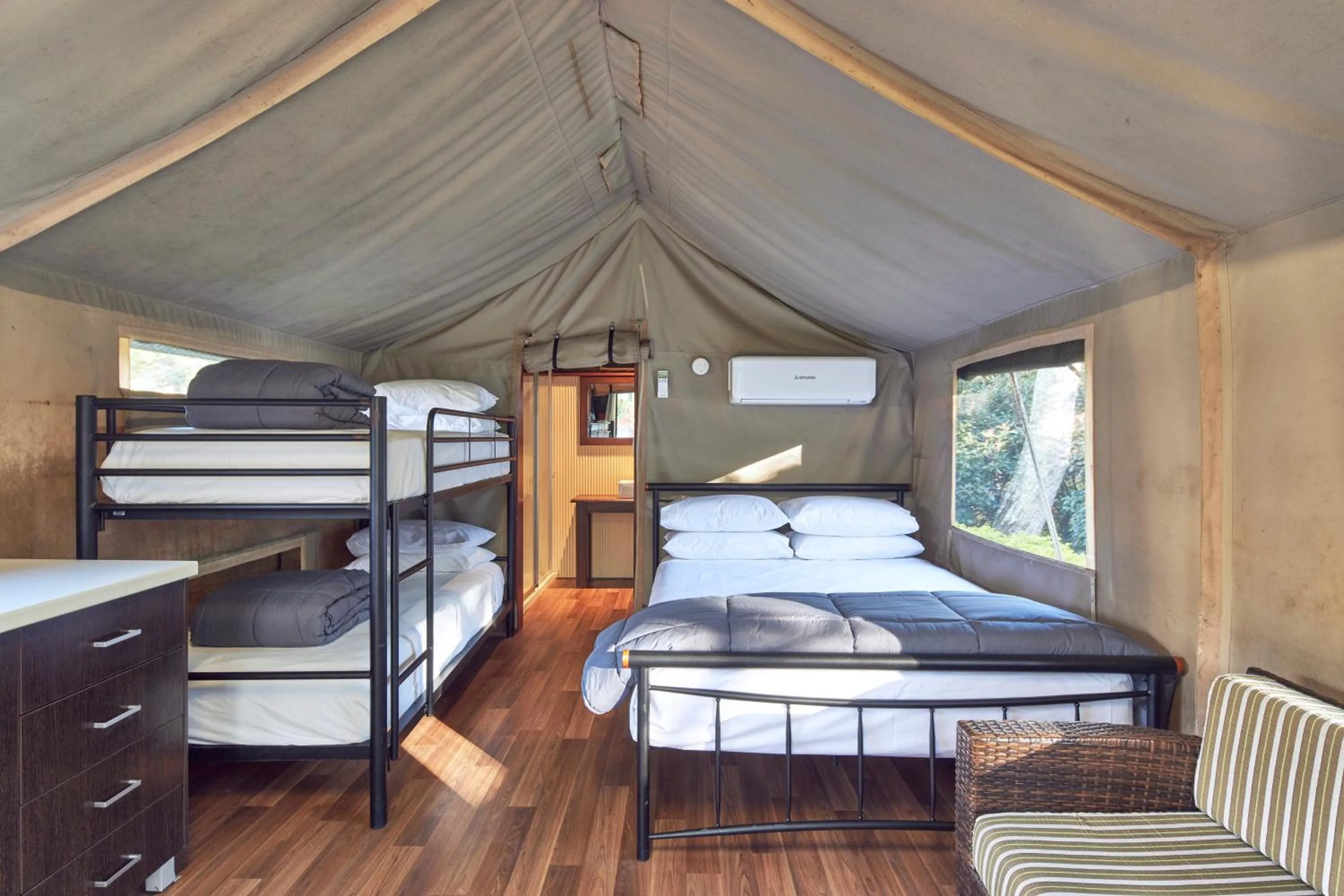 Bed in NRMA Ocean Beach Holiday Resort