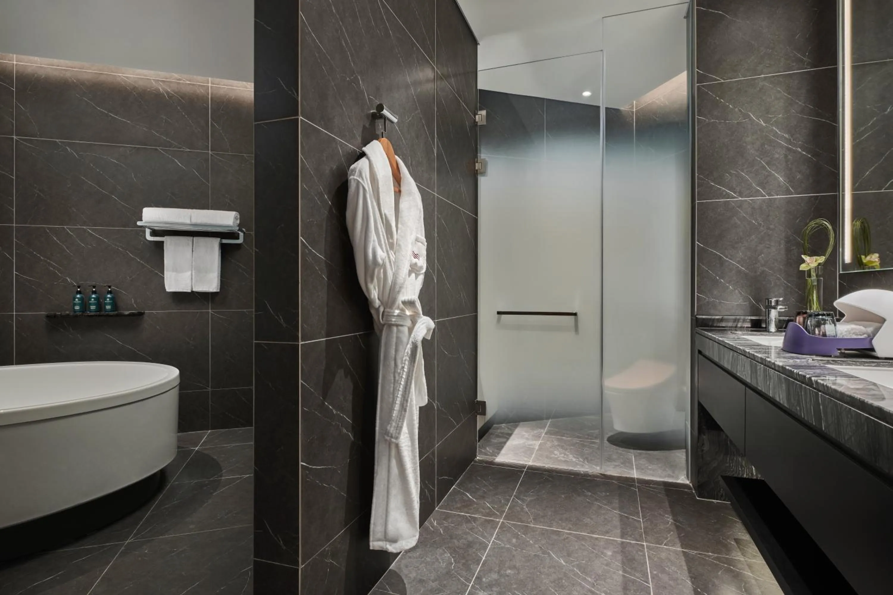 Bathroom in Crowne Plaza Shanghai Snow World by IHG