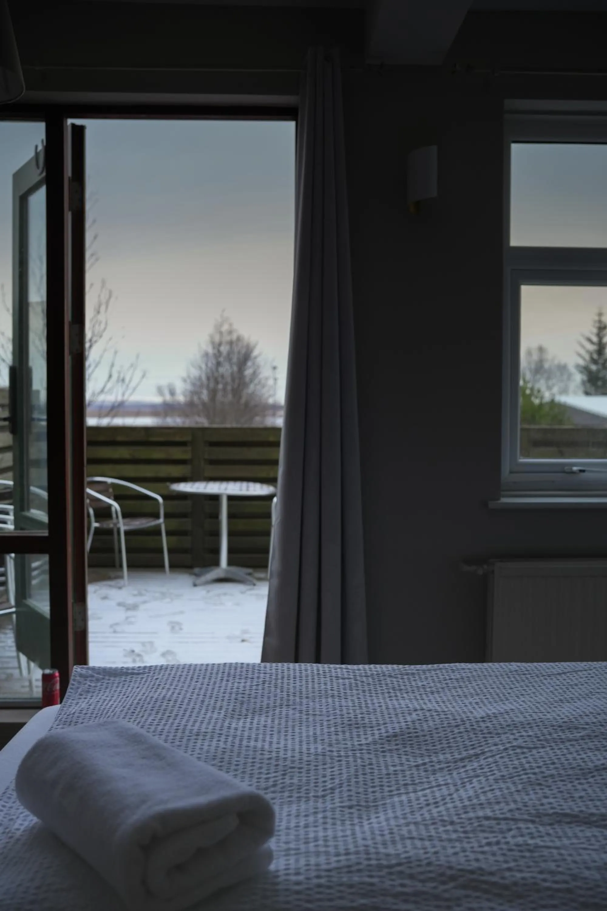 View (from property/room), Bed in Hótel Laugarvatn