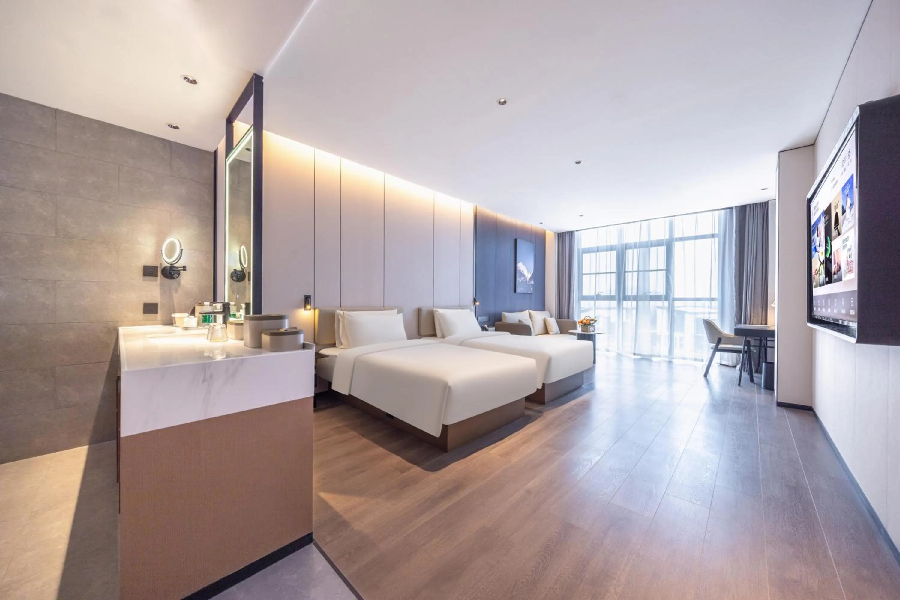 Photo of the whole room, Bed in Atour Hotel Xuzhou Yunlong Lake Zhushan Scenic Area