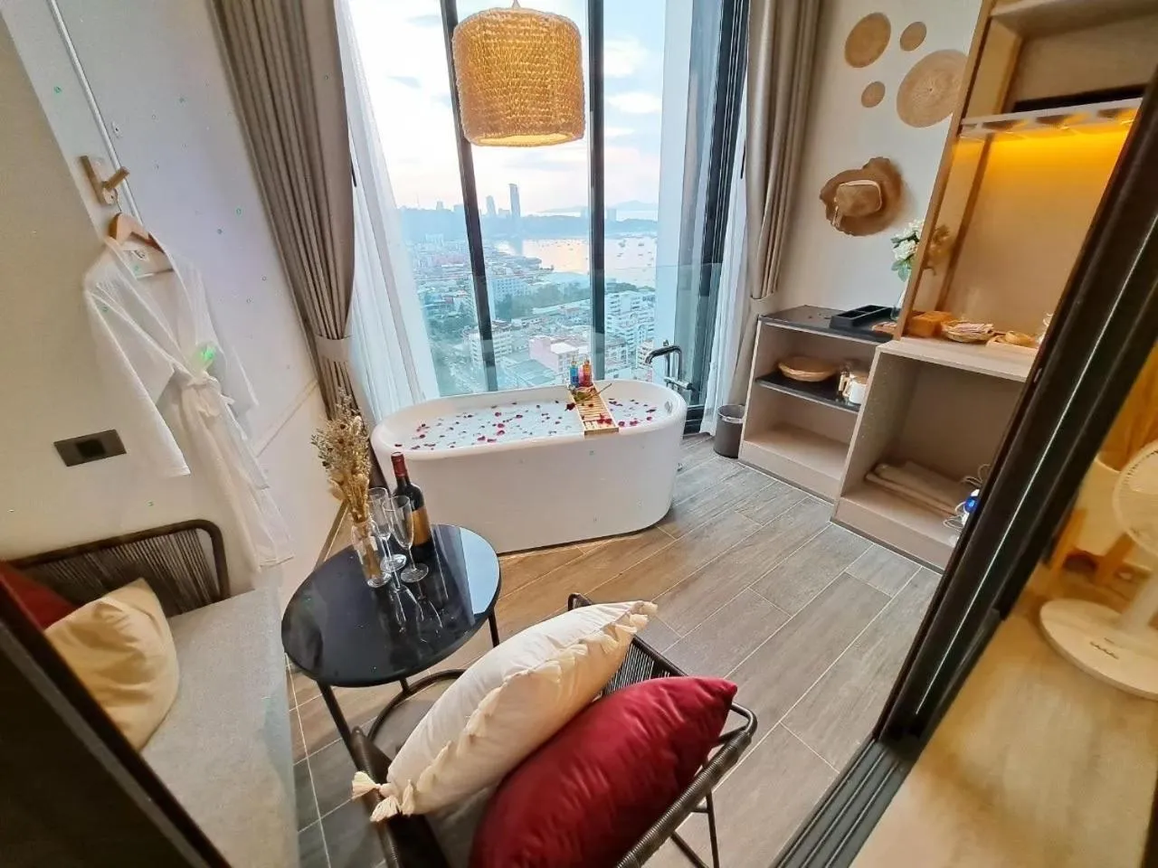 Bathroom, Bed in Edge Central Pattaya by Mickey