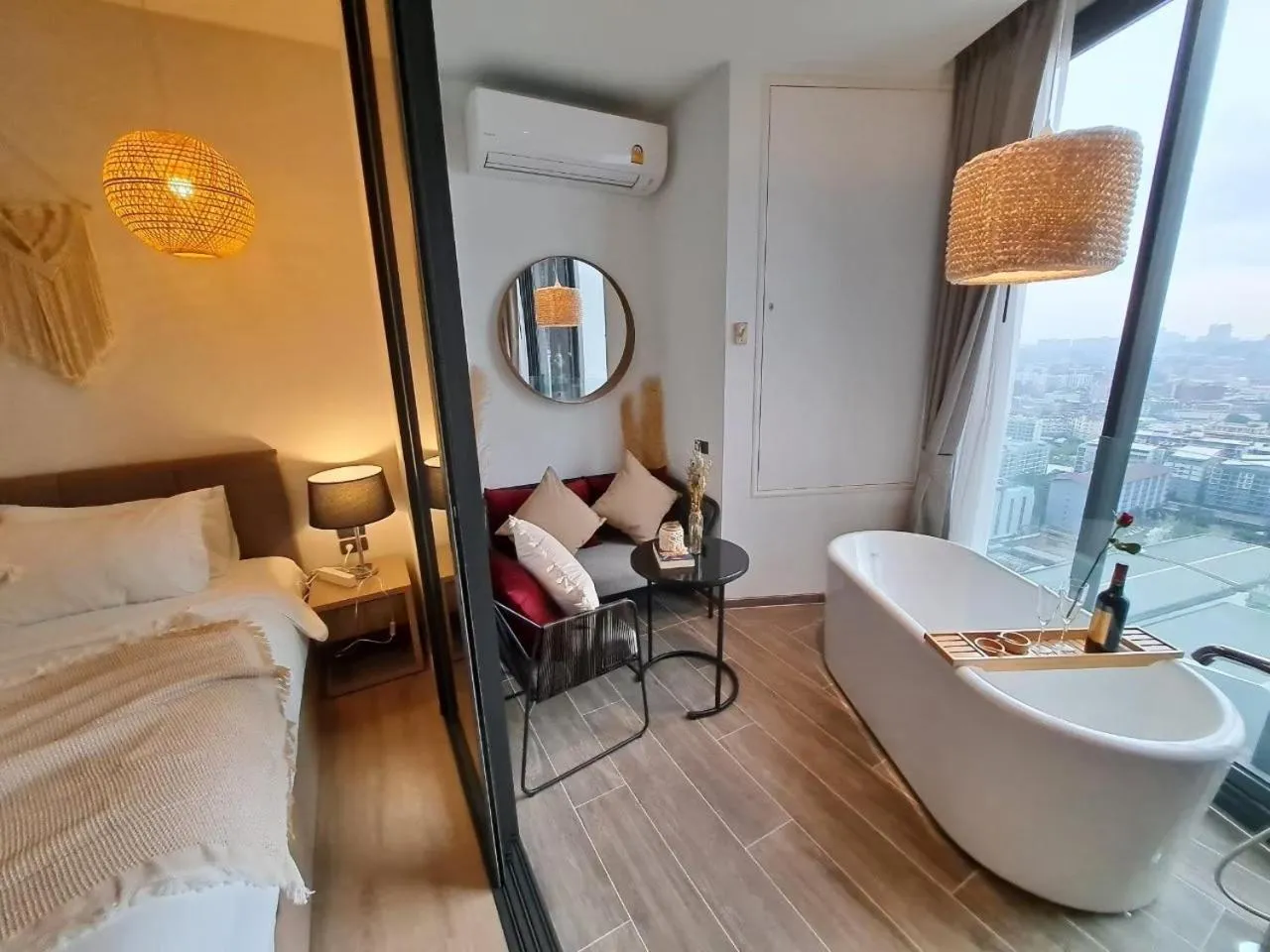 Bathroom, Bed in Edge Central Pattaya by Mickey