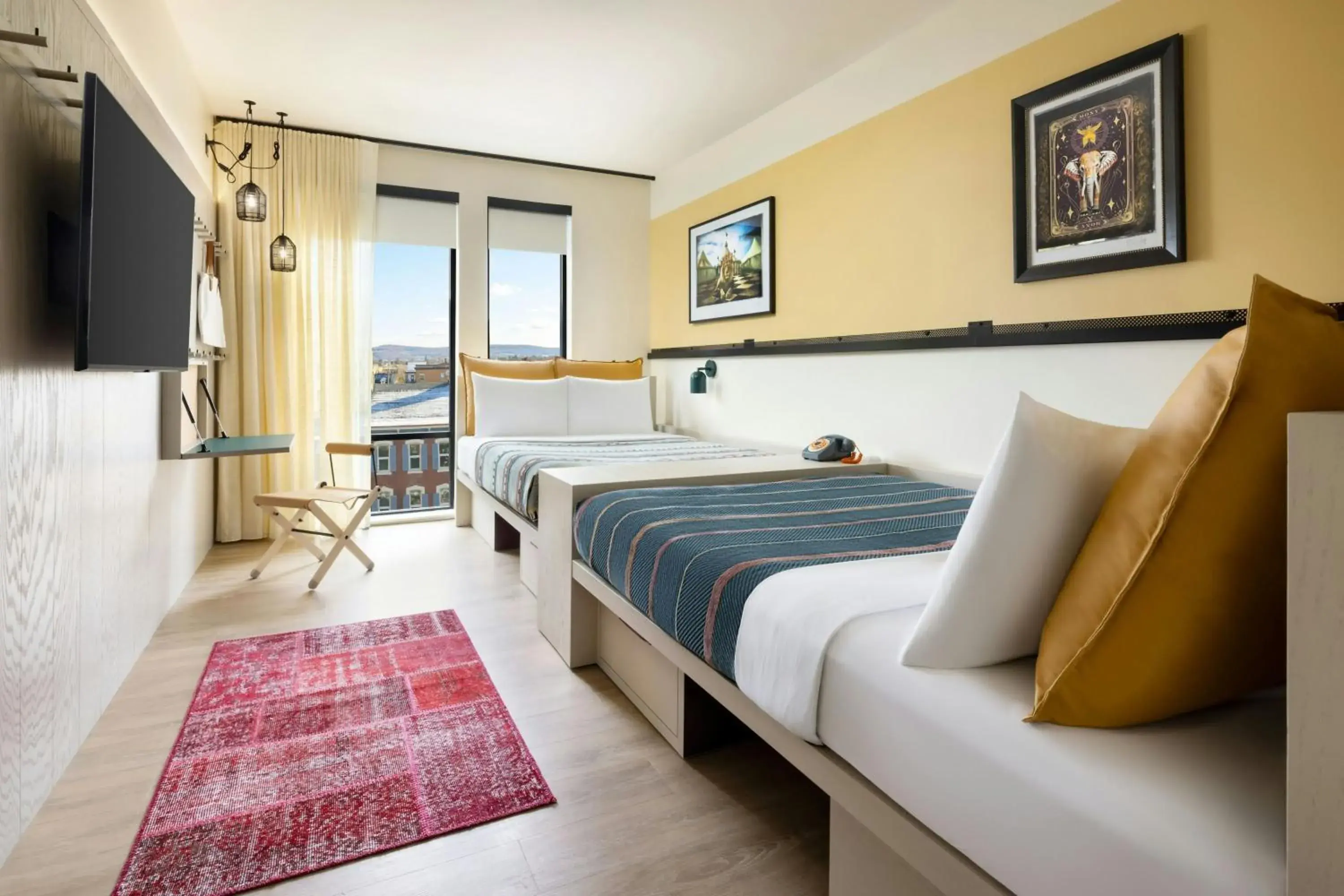 Queen Room with Two Queen Beds and Adapted Tub - Mobility Accessible in Moxy Allentown Downtown Queen Room with Two Queen Beds and Adapted Tub - Mobility Accessible in Moxy Allentown Downtown