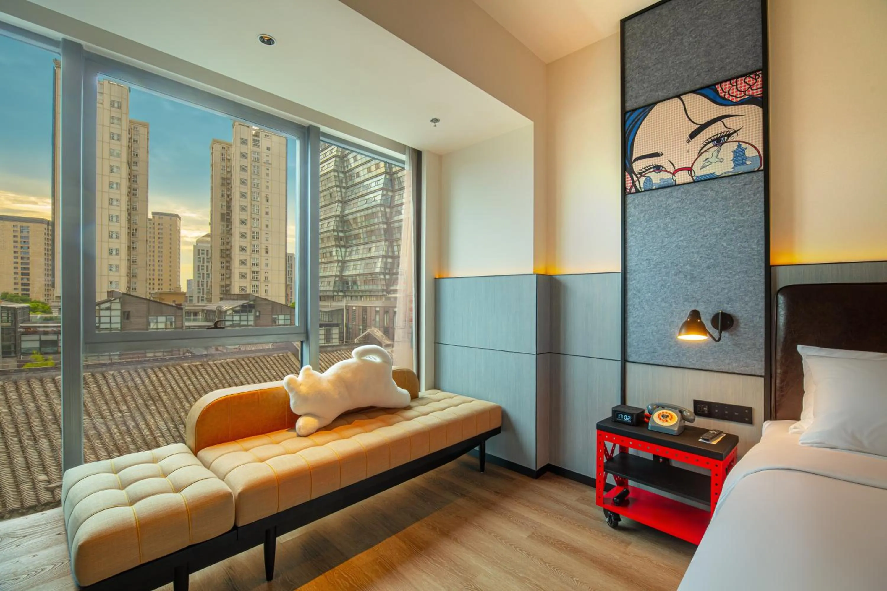 Decorative detail, Bed in Moxy Ningbo Old Bund