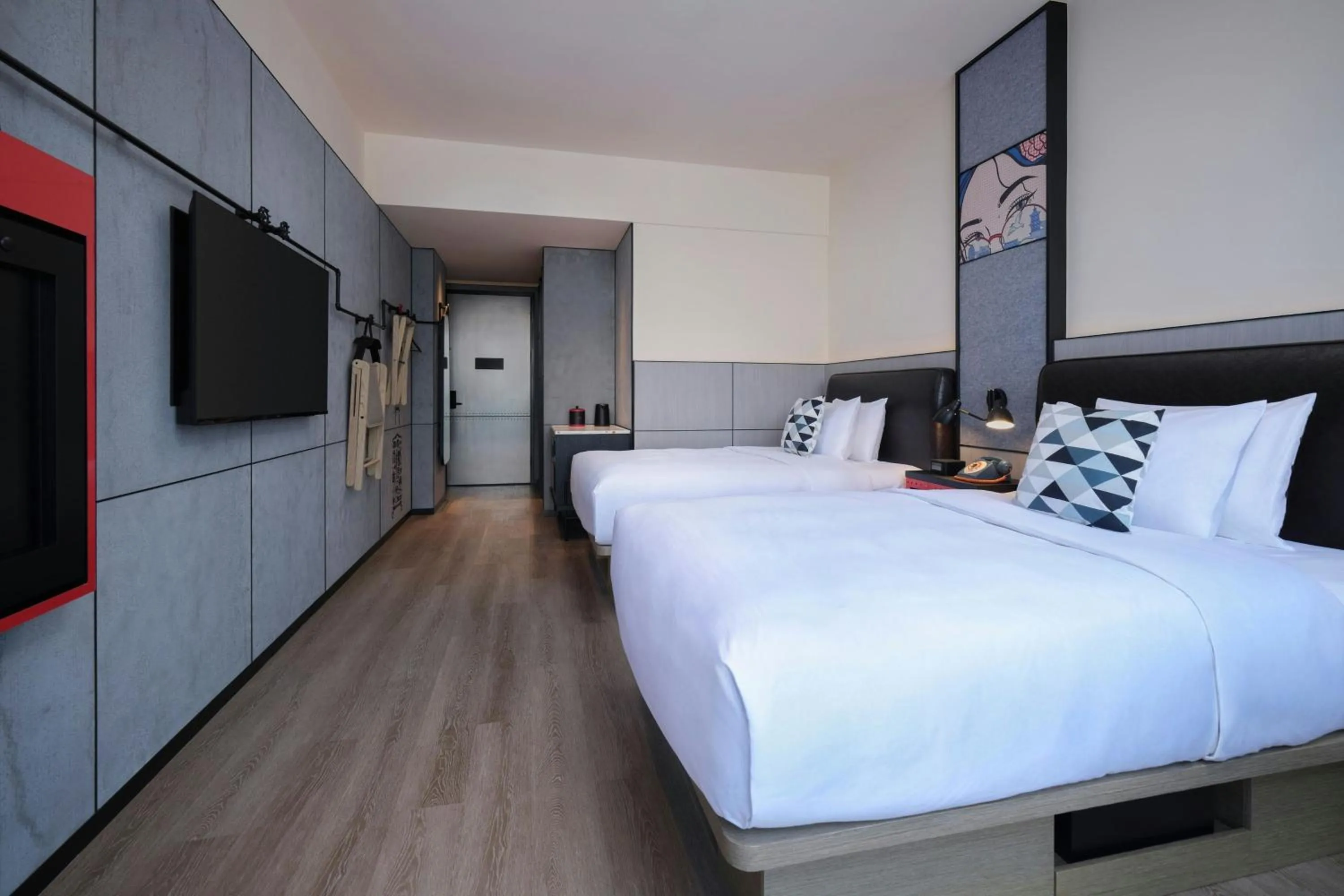 Bedroom, Bed in Moxy Ningbo Old Bund
