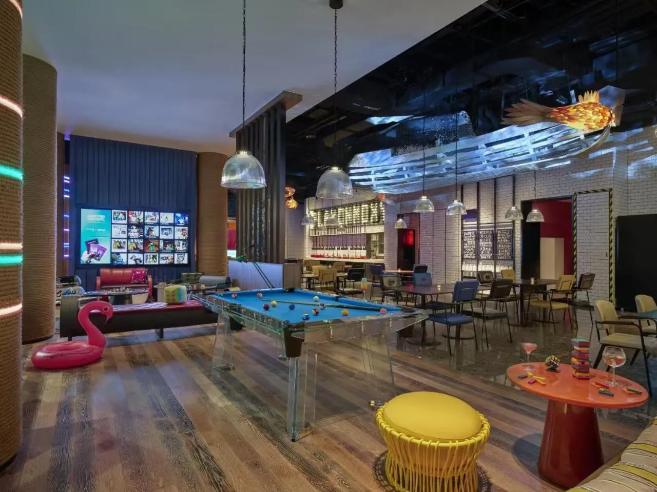 Seating area in Moxy Ningbo Old Bund