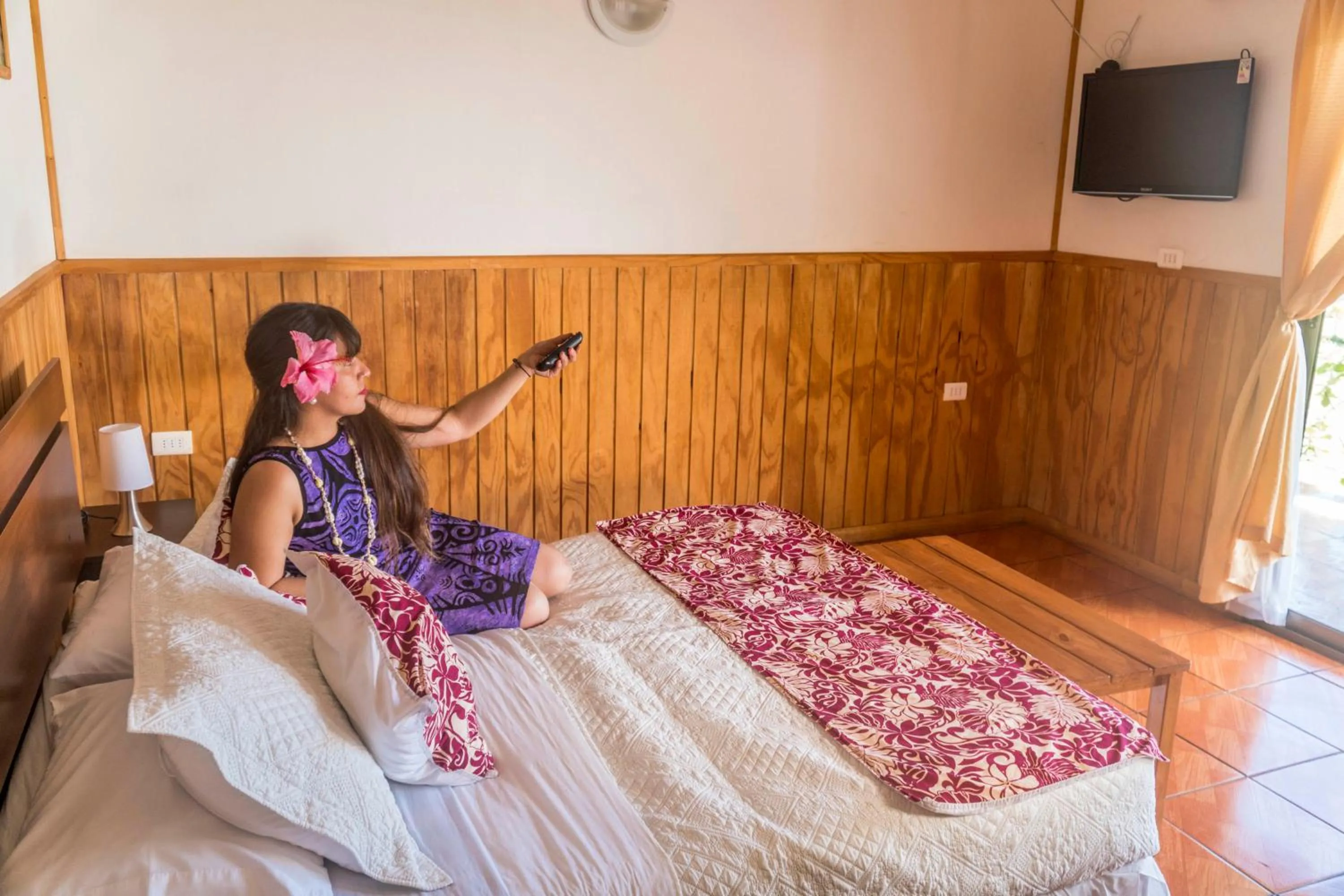 Bed in Cabañas Henua Iti