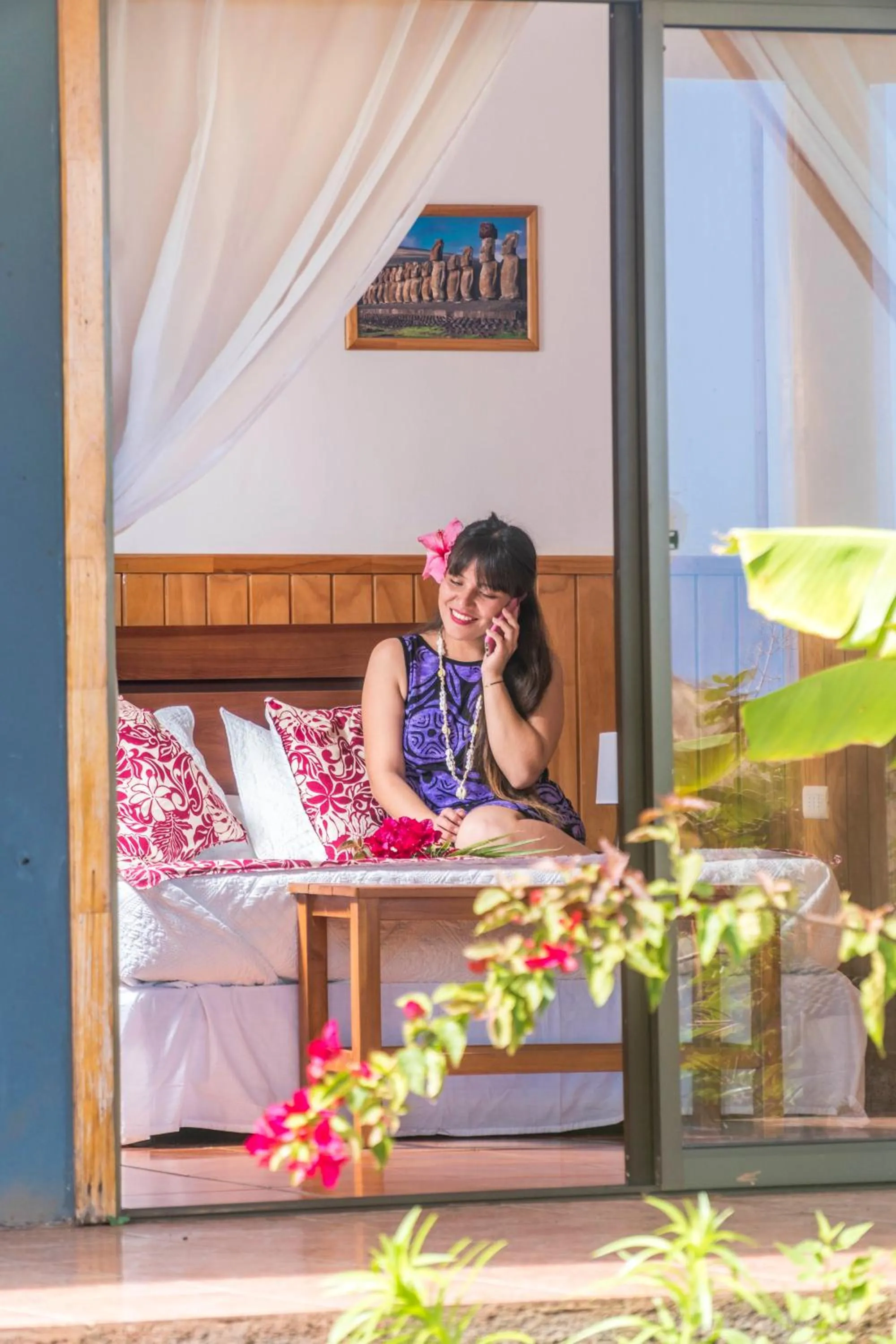 Bed in Cabañas Henua Iti