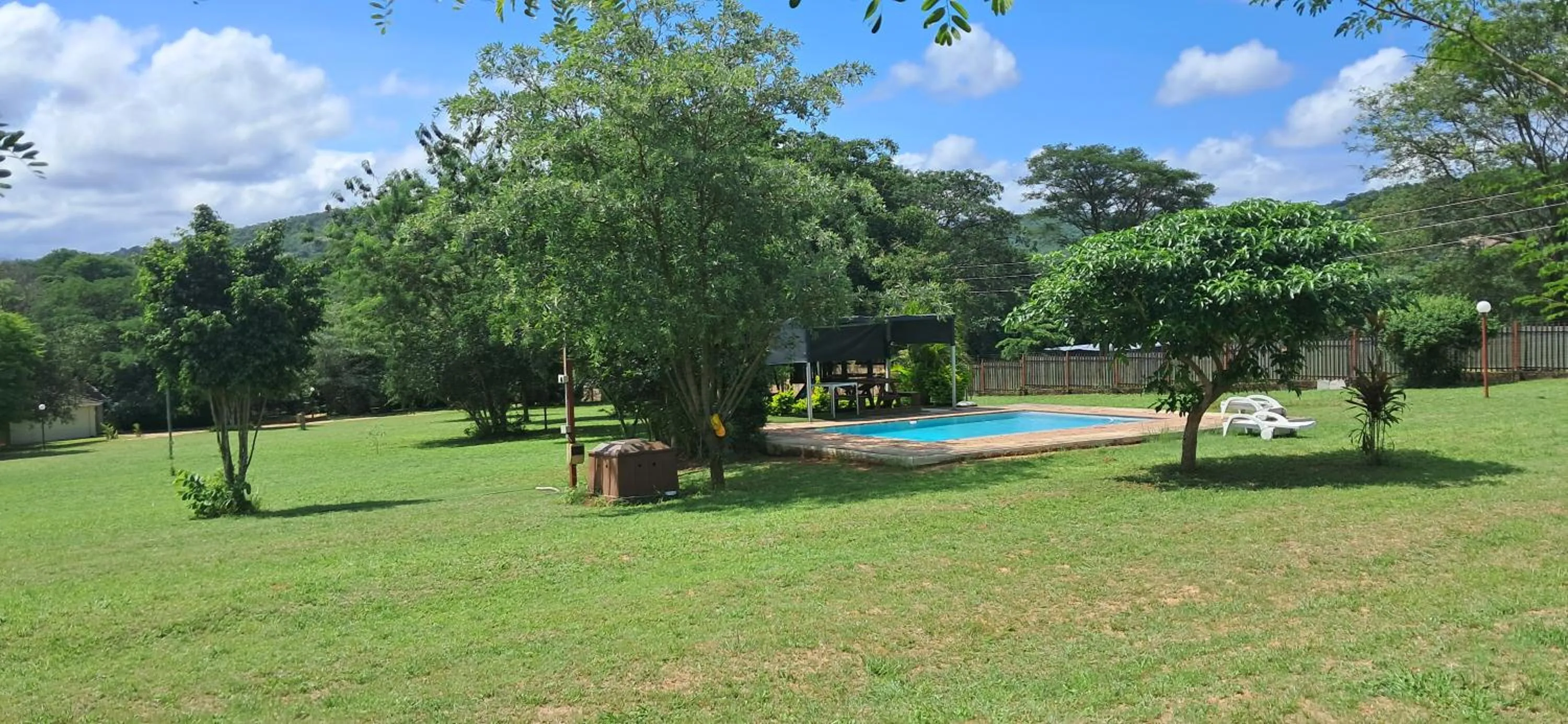 Pool view in Sand River Cottages