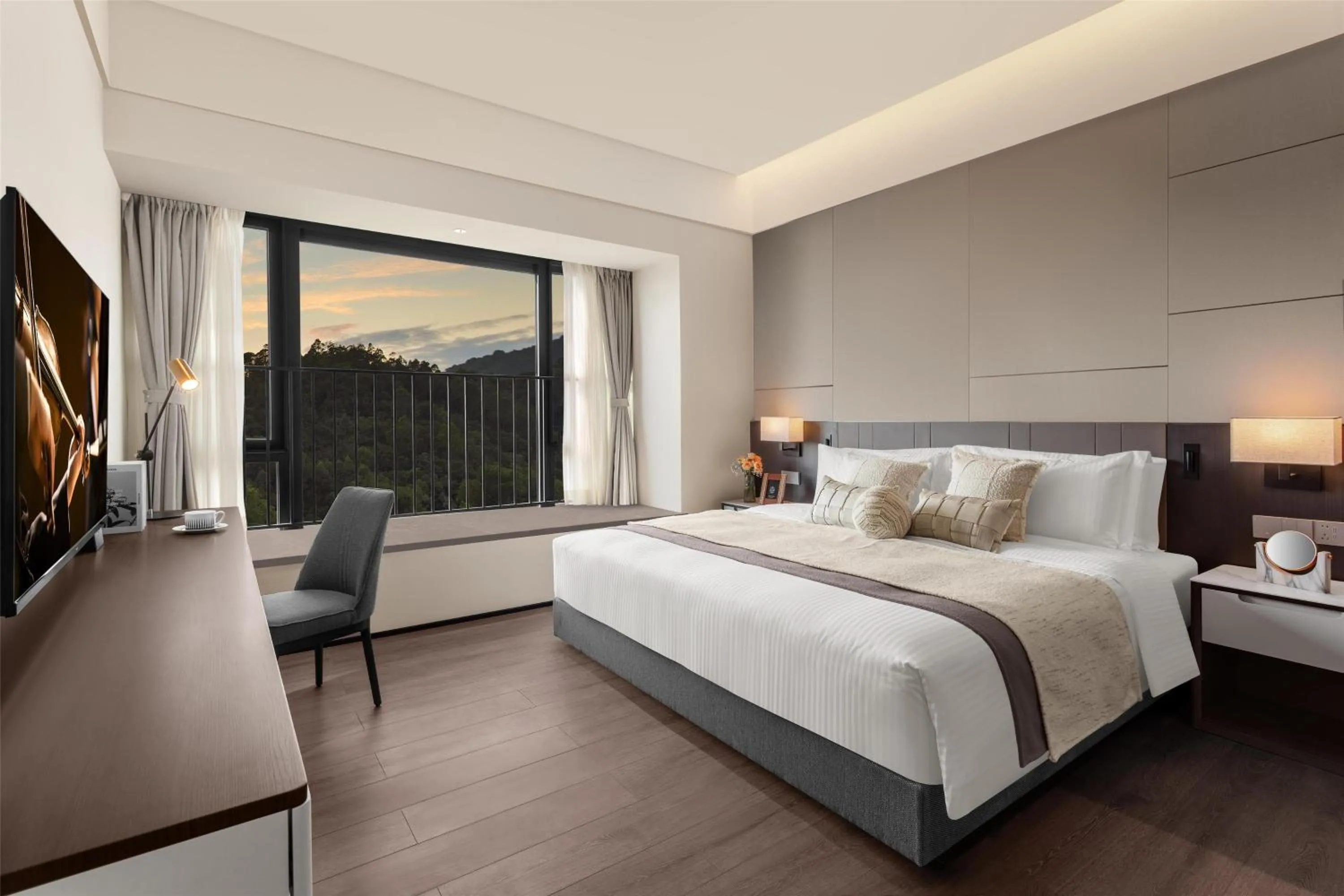 Bedroom, Bed in Ascott Fengyishan Shenzhen