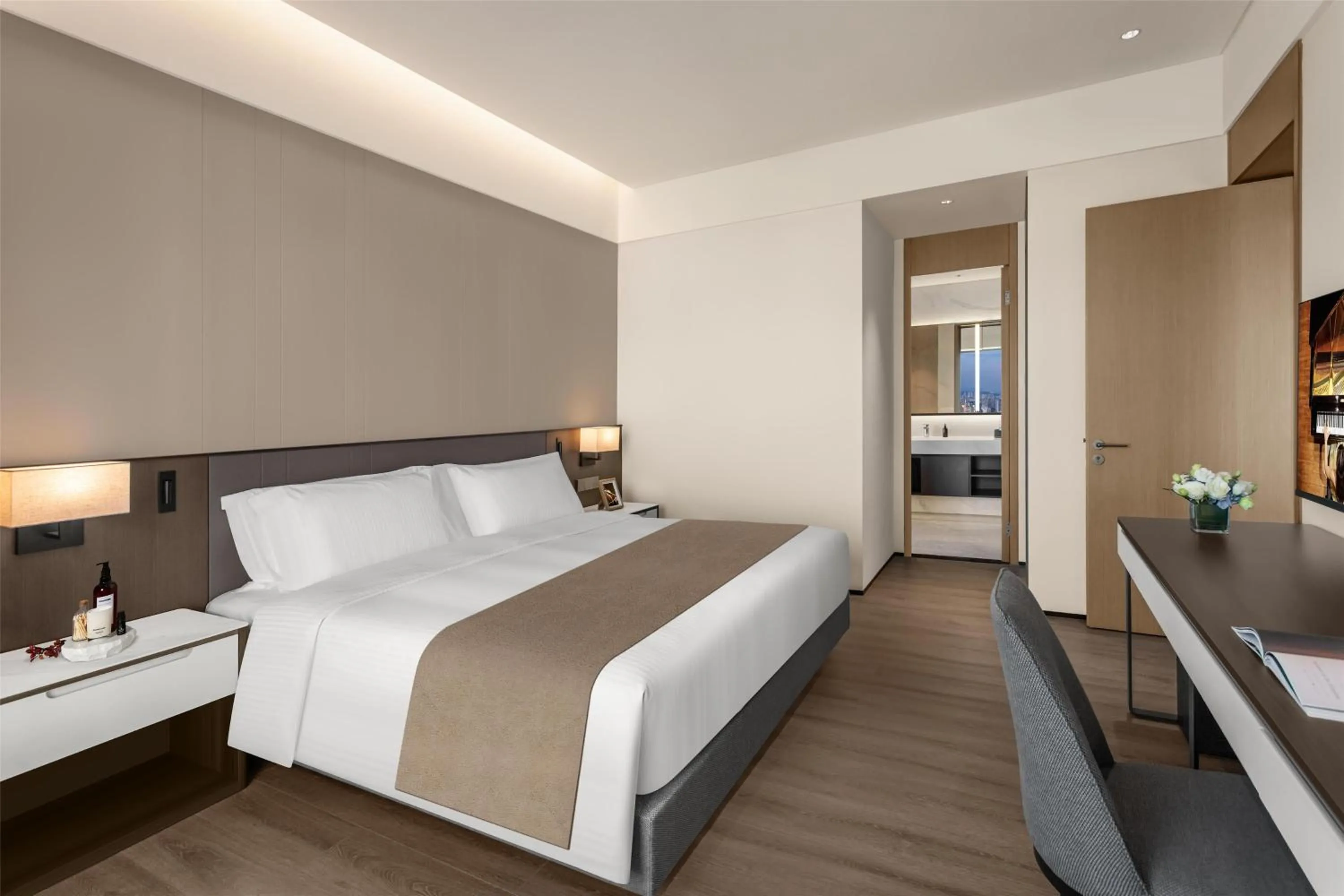 Bedroom, Bed in Ascott Fengyishan Shenzhen