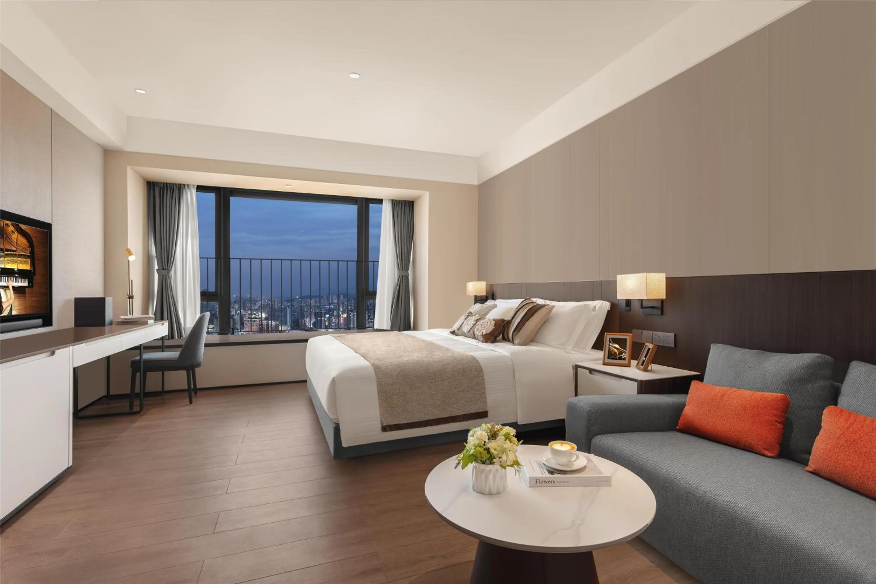 Bedroom, Bed in Ascott Fengyishan Shenzhen