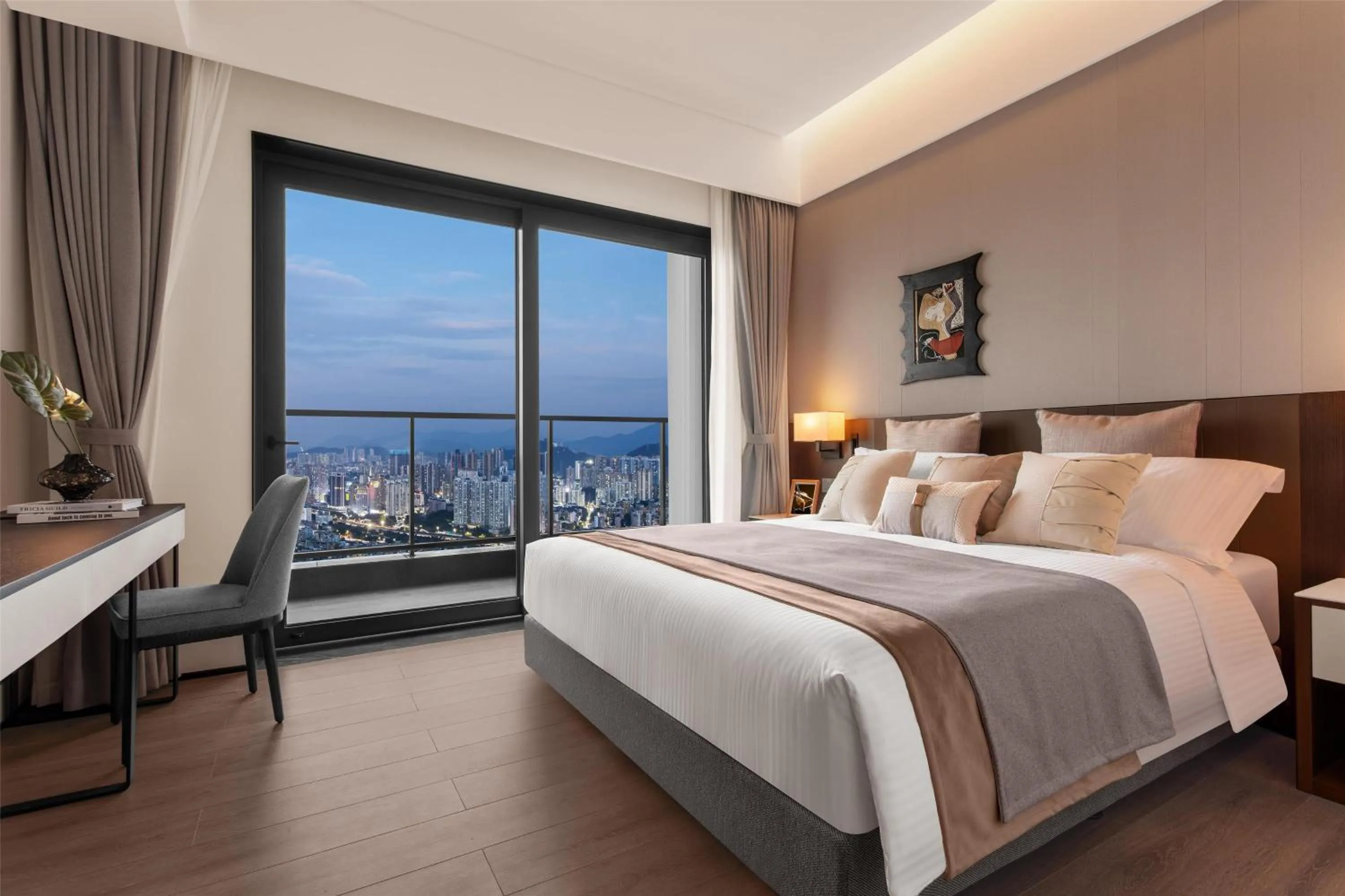 Bedroom, Bed in Ascott Fengyishan Shenzhen