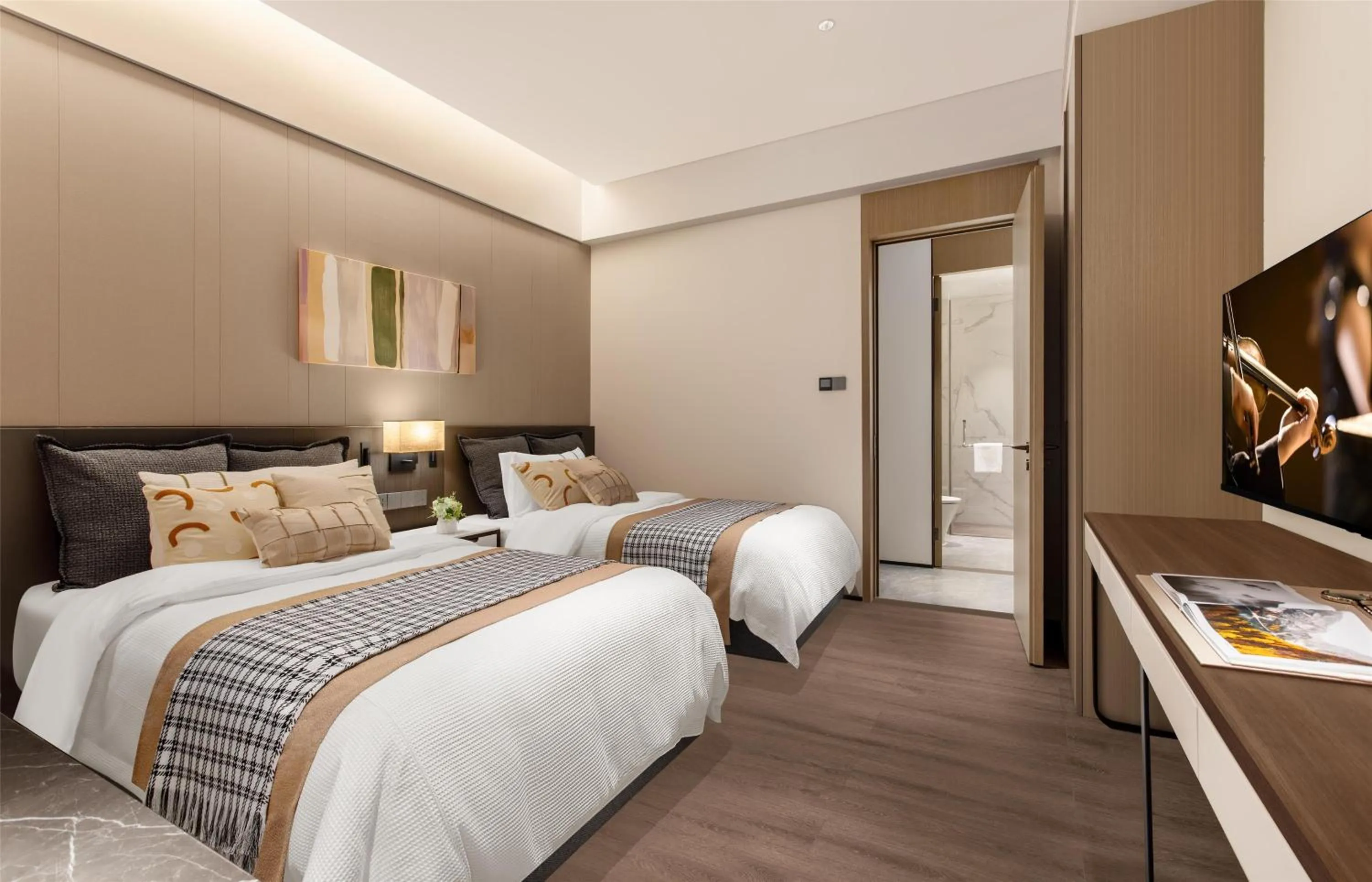 Bedroom, Bed in Ascott Fengyishan Shenzhen