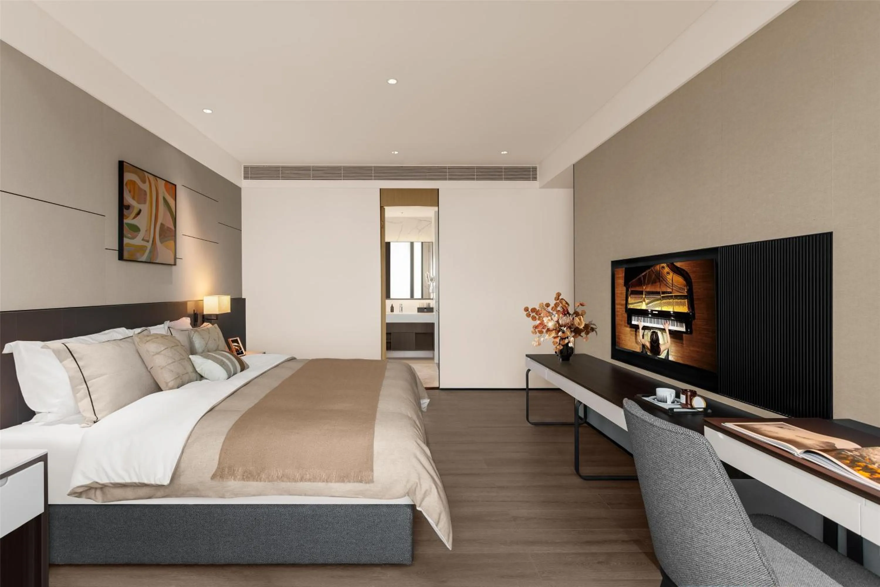 Bedroom, Bed in Ascott Fengyishan Shenzhen