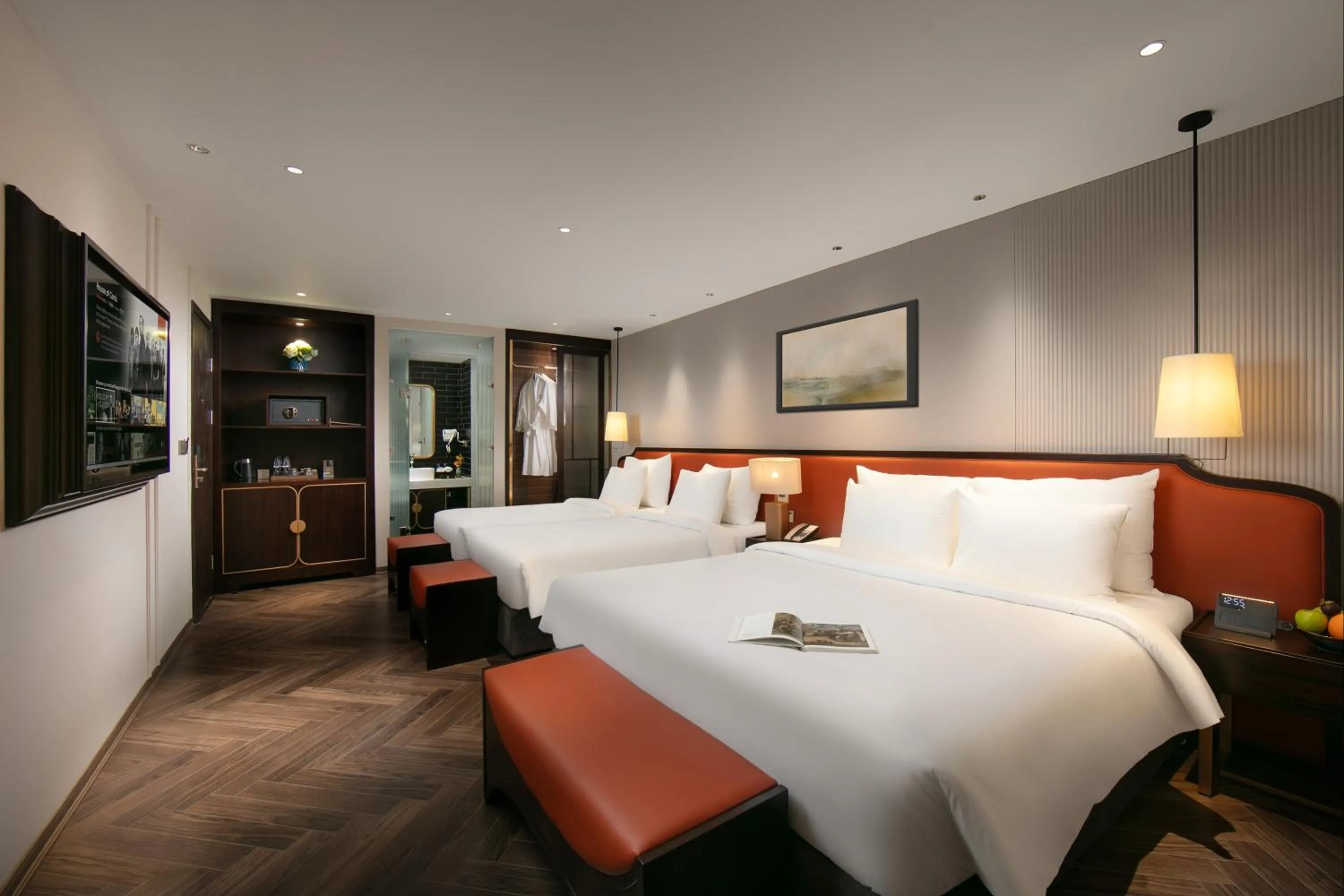 Bed in Le Premier Hotel & Rooftop Bar