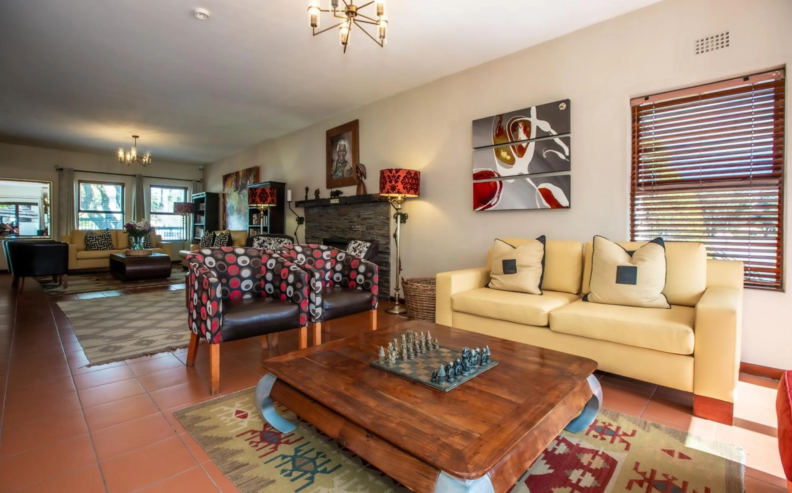 Seating area in Woodbridge Lodge
