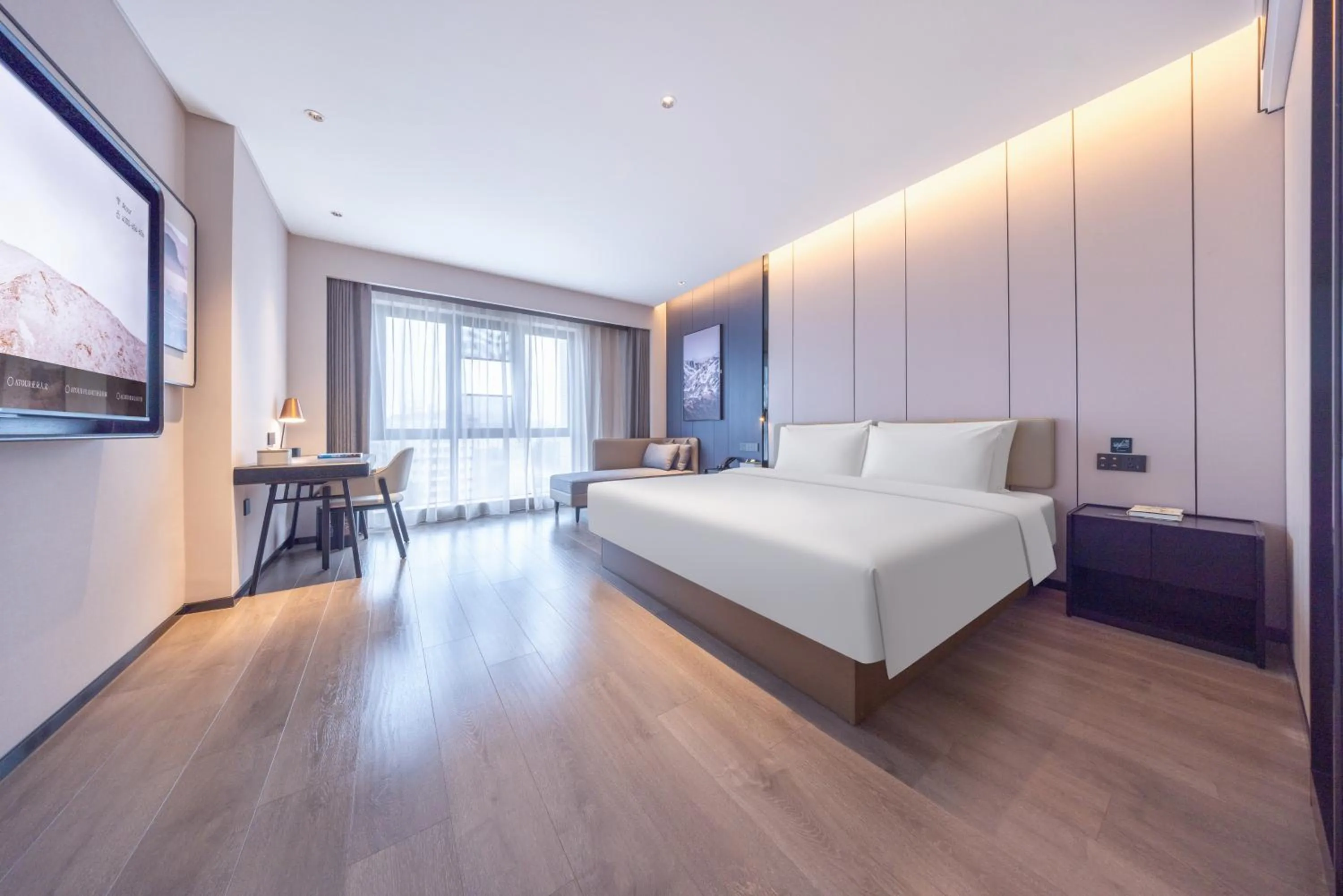 Bed in Atour Hotel Guangzhou Baiyun Station Julong Metro Station