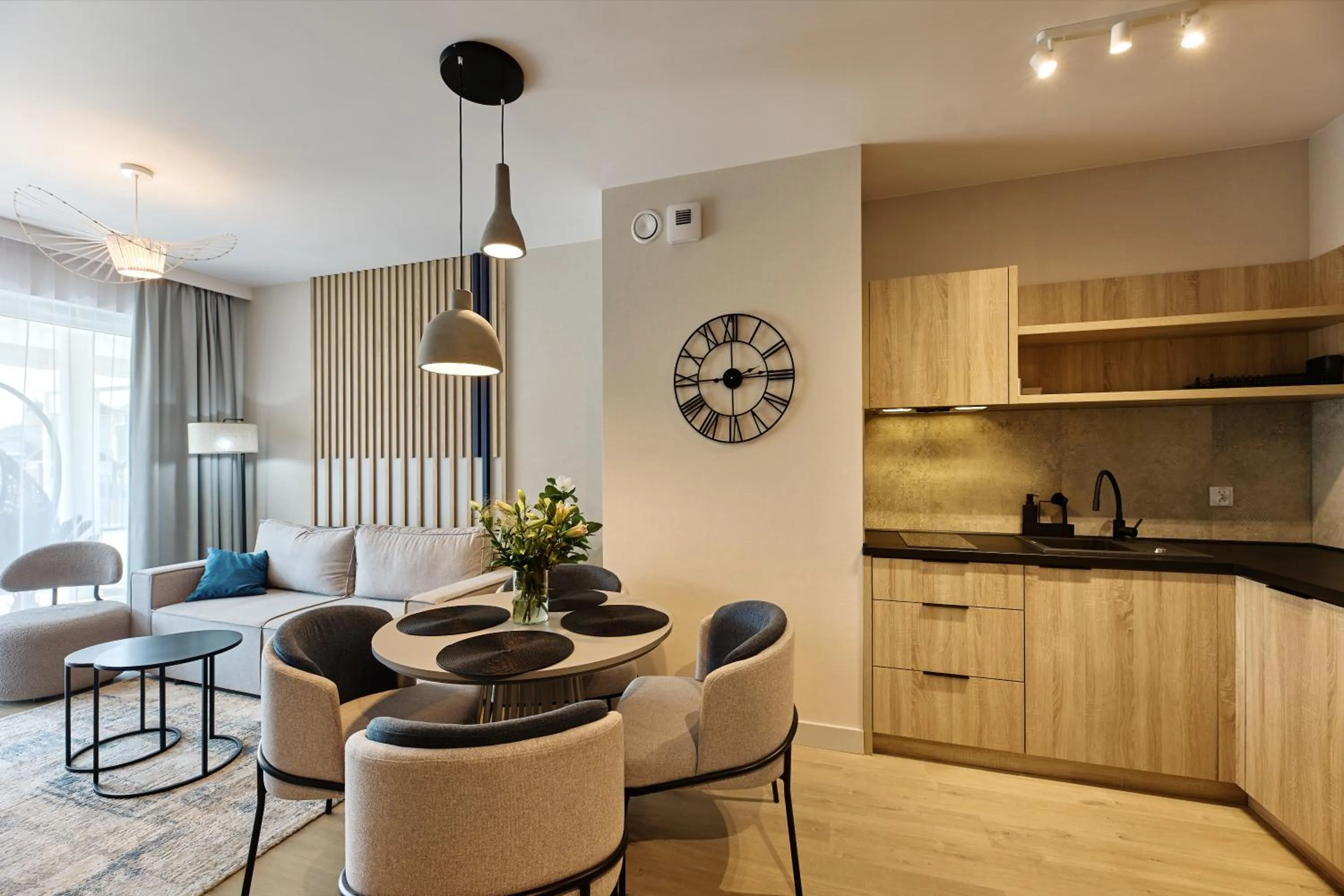 Kitchen or kitchenette in Resort Baltic Waves Apartments - Pool & Spa