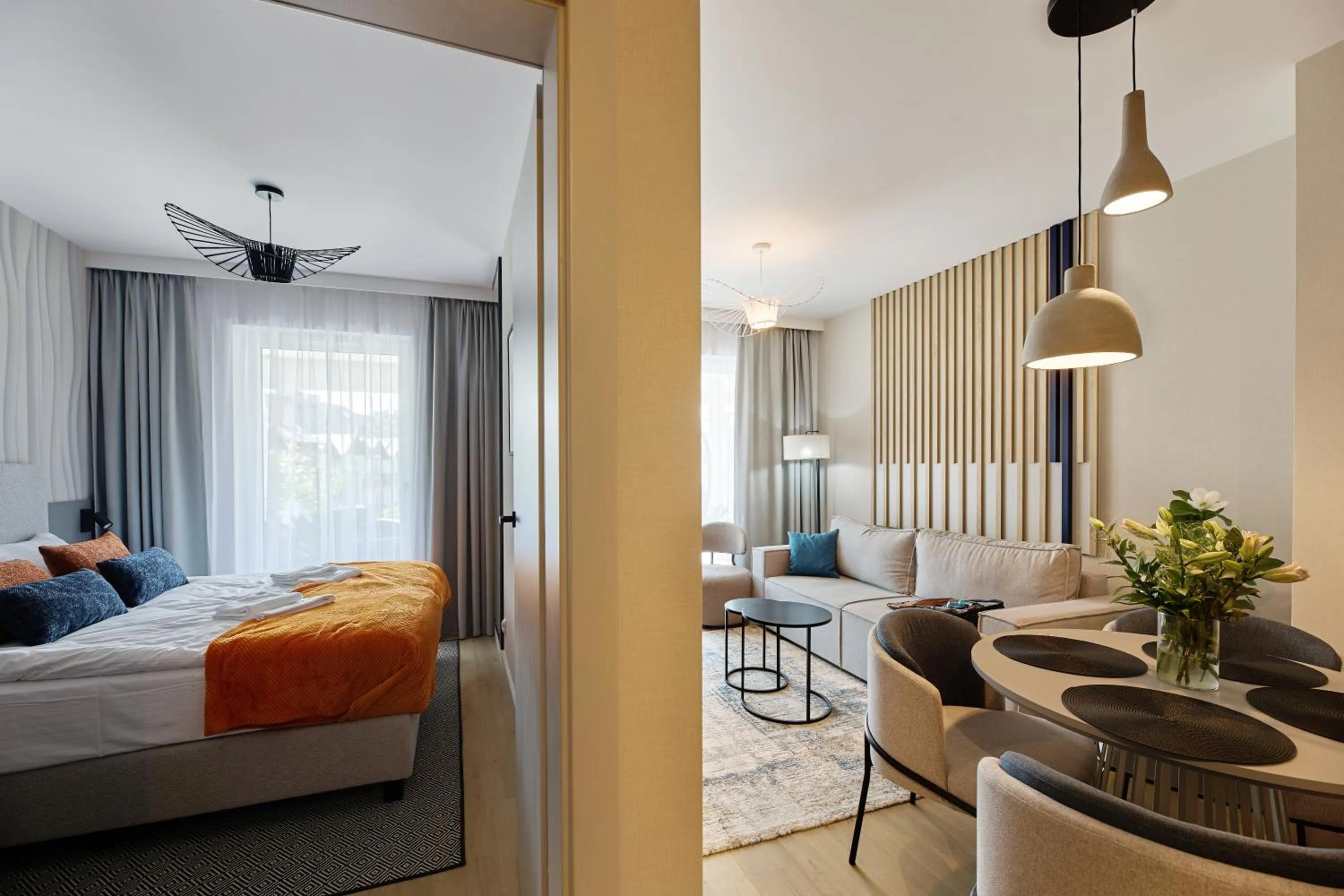 Bed in Resort Baltic Waves Apartments - Pool & Spa