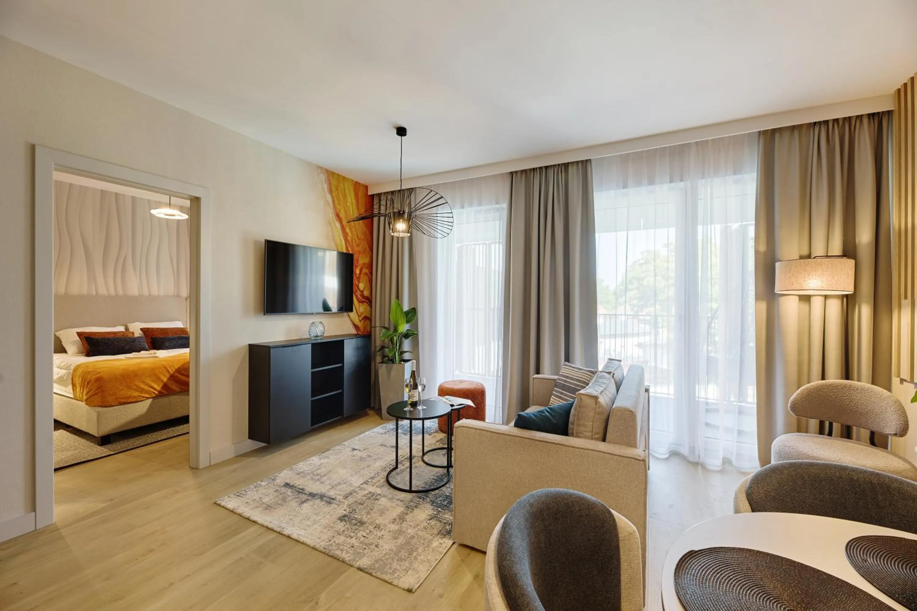 Bed in Resort Baltic Waves Apartments - Pool & Spa