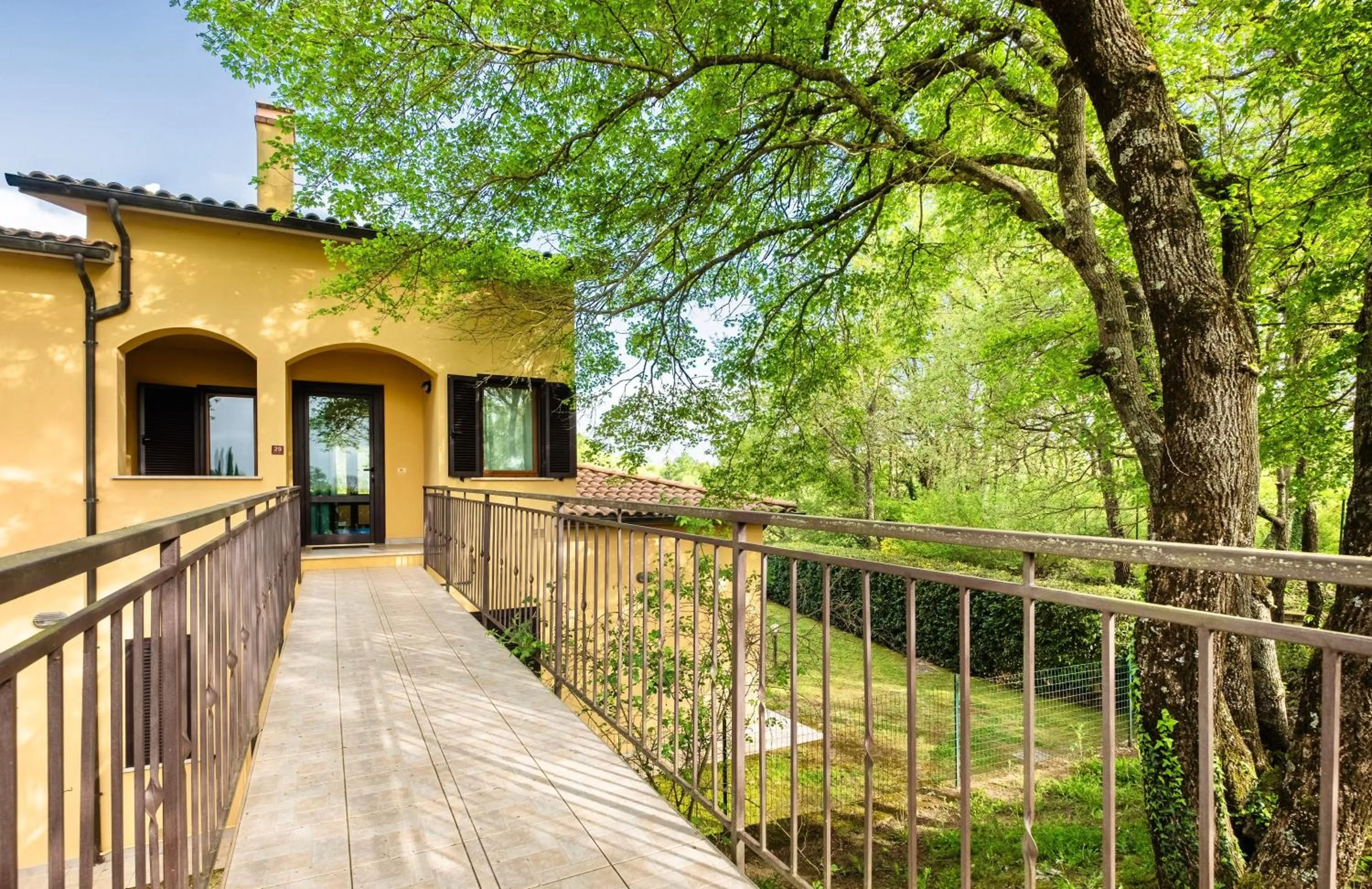Facade/entrance in Residence with swimming-pool and thermal pools in Sorano