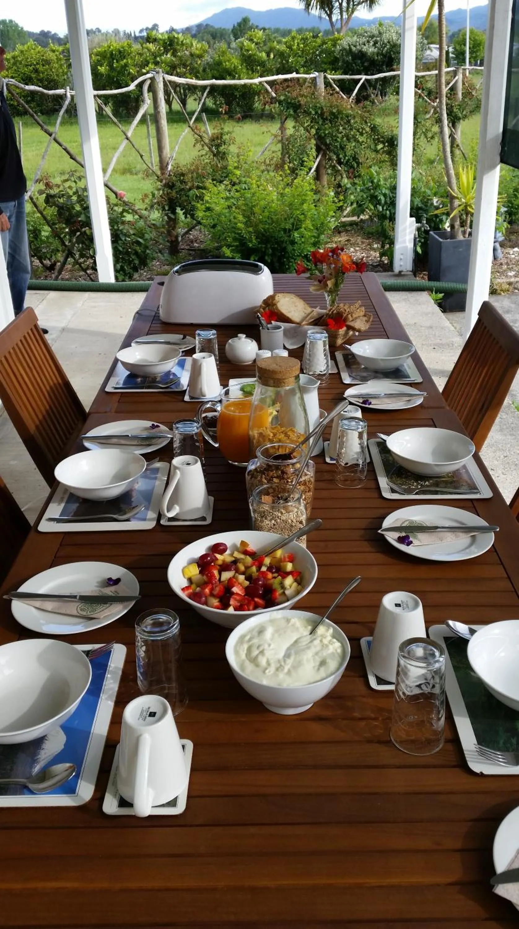 Continental breakfast in Jacaranda Lodge