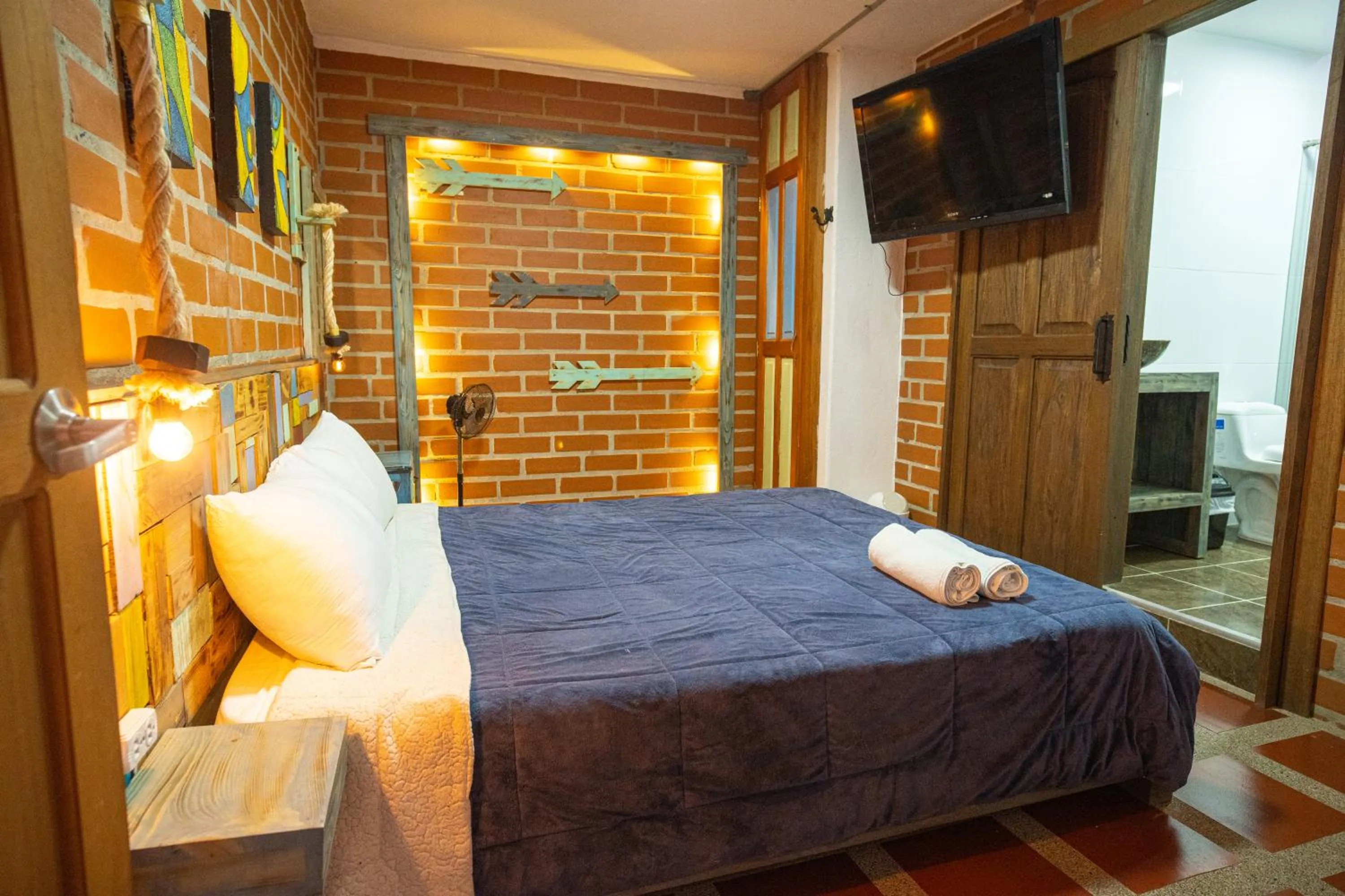 Bed in Hotel Spa Bliss Guatape