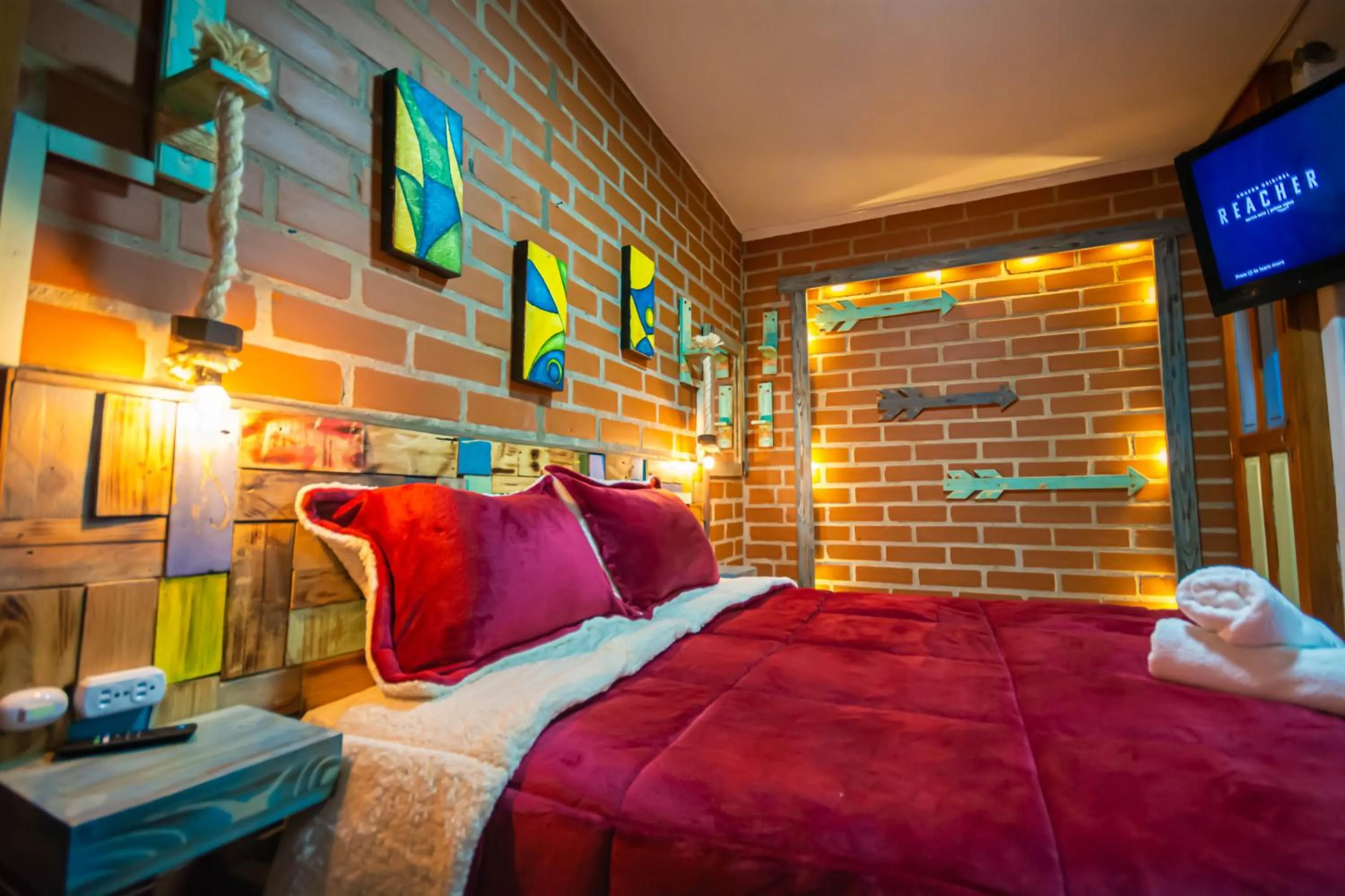 Bed in Hotel Spa Bliss Guatape