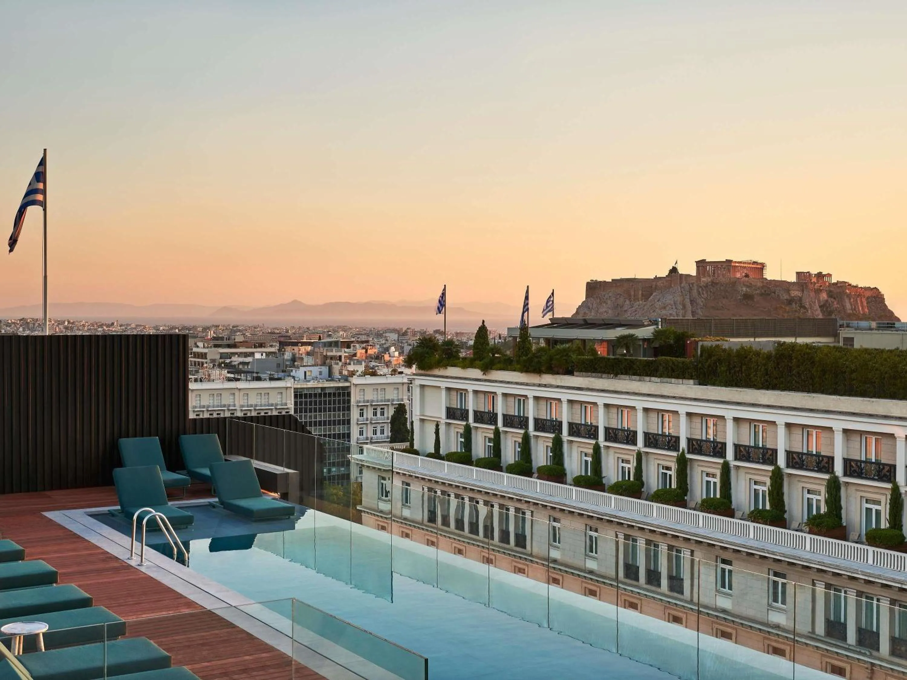 Pool view in Athens Capital Suites-MGallery Collection
