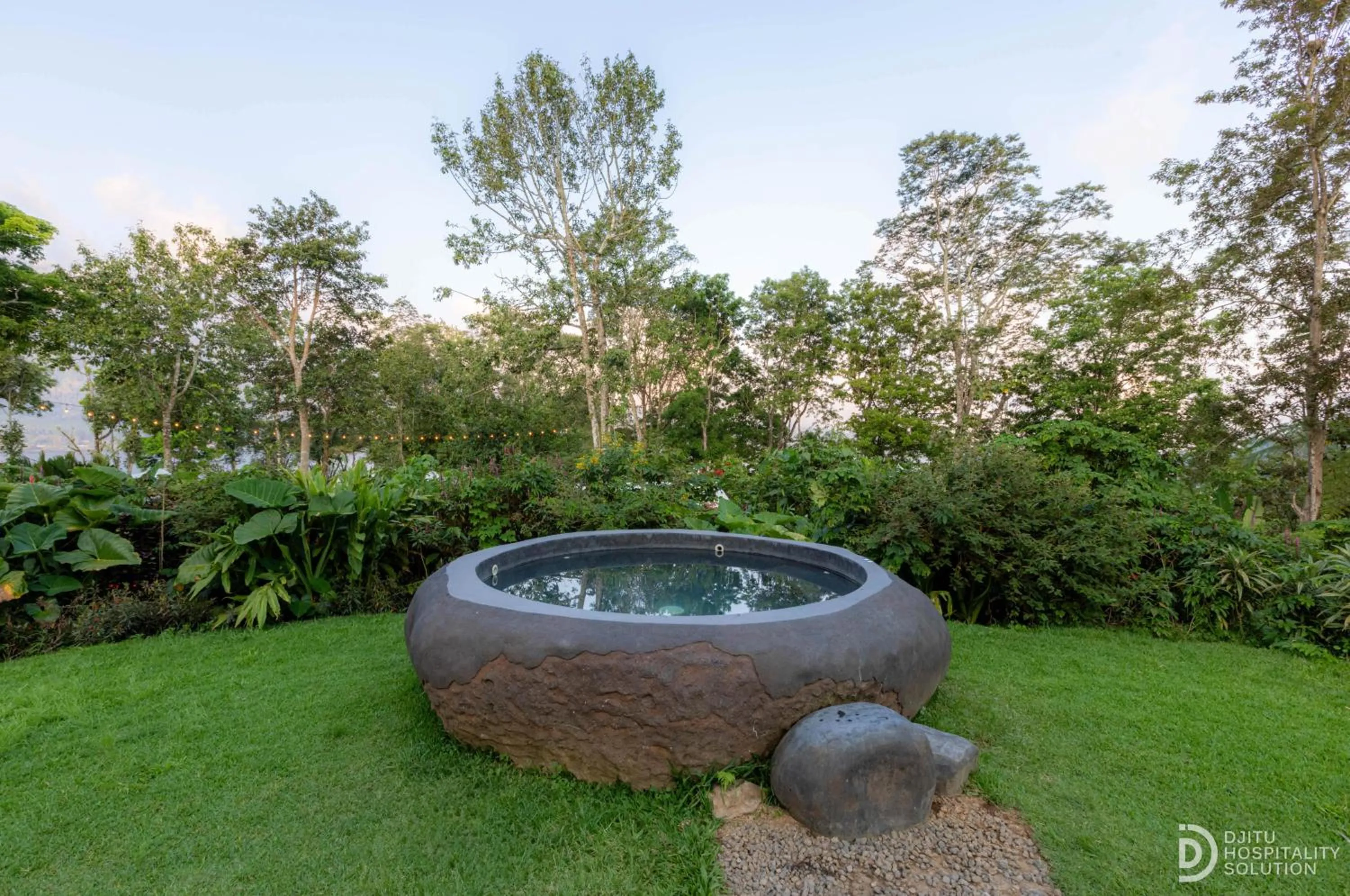 Hot Tub in Green Lava Lake View Glamping Bedugul By IHM