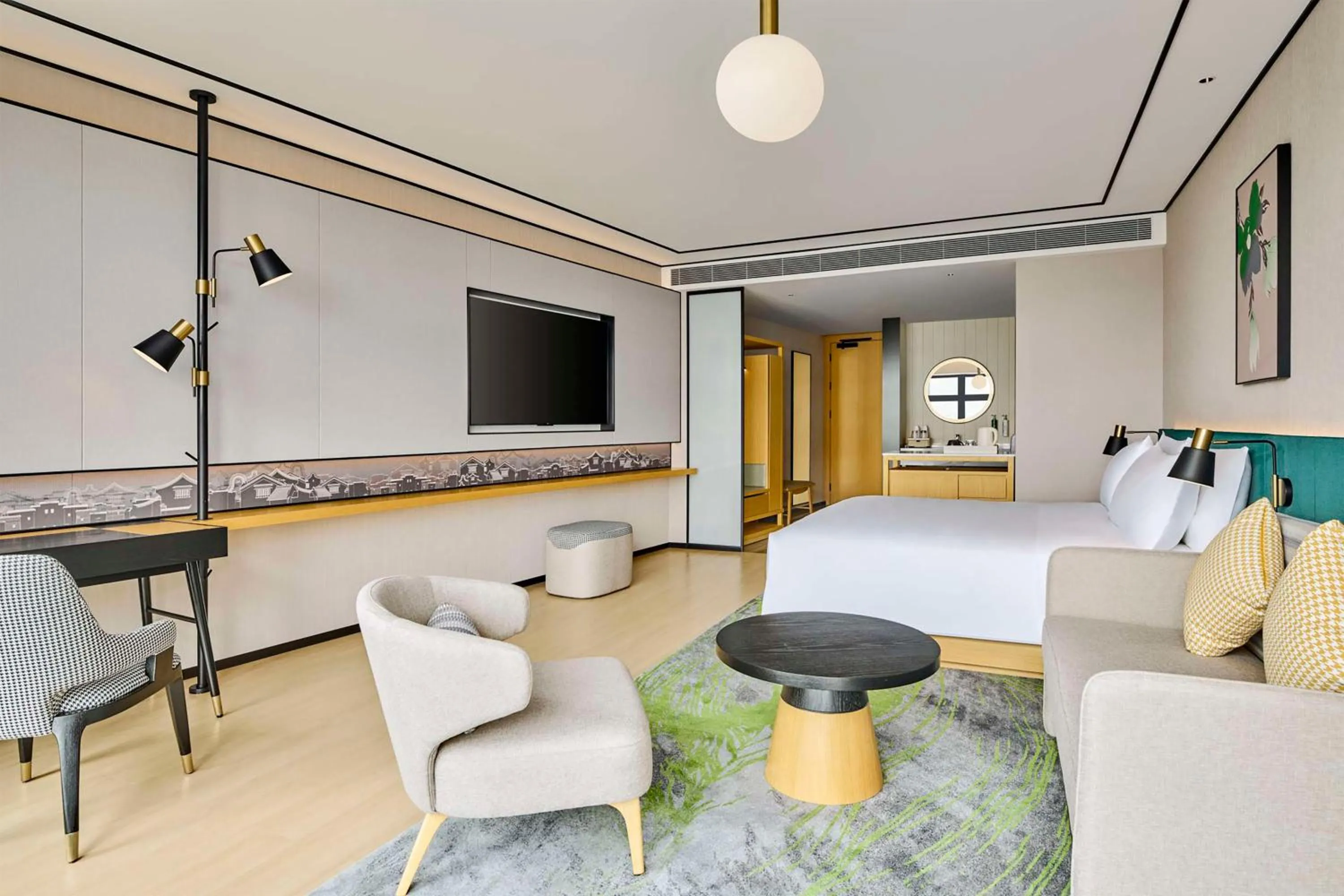 Living room, Bed in Hilton Garden Inn Foshan Lishui