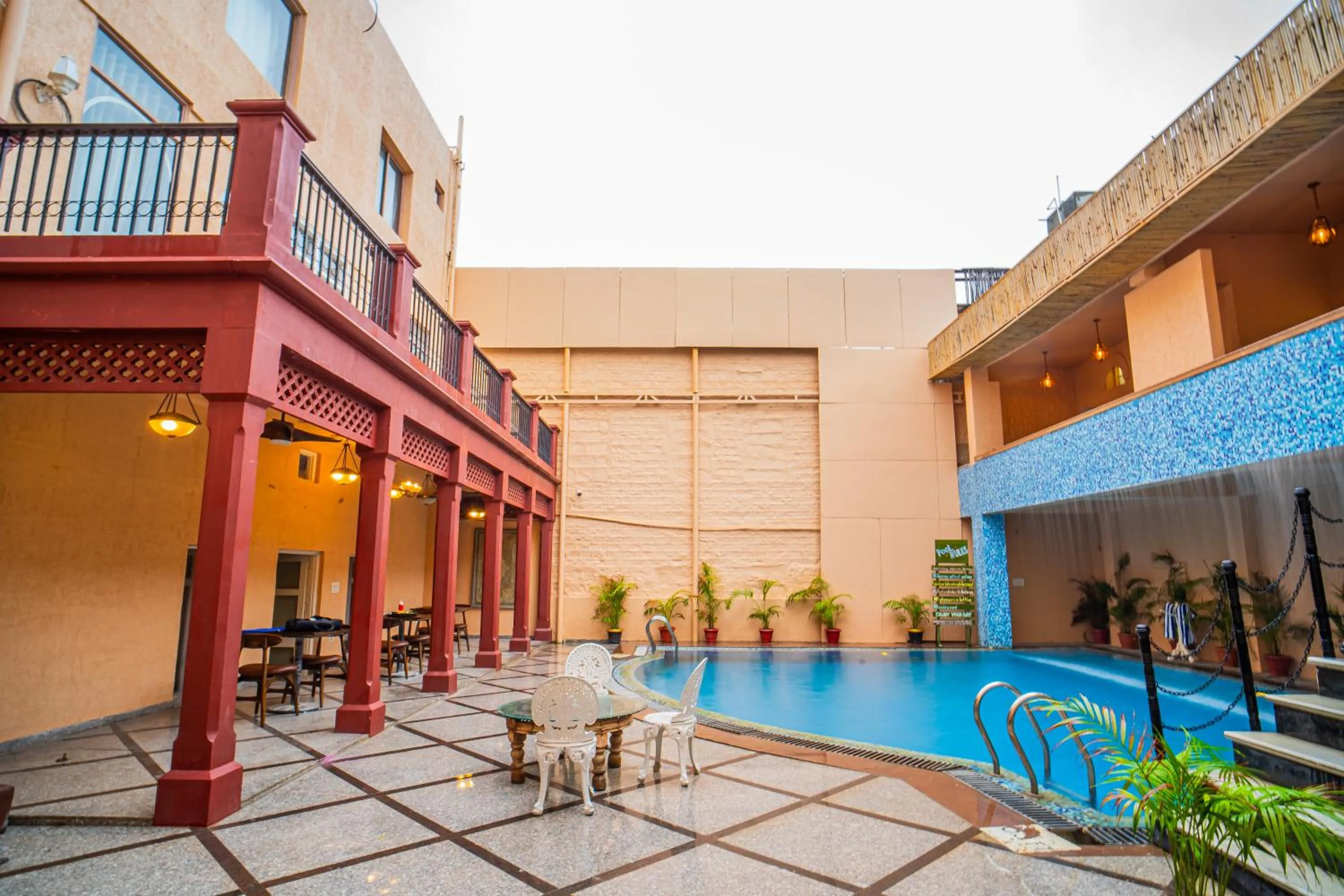 Pool view in The Marwar Hotel & Gardens