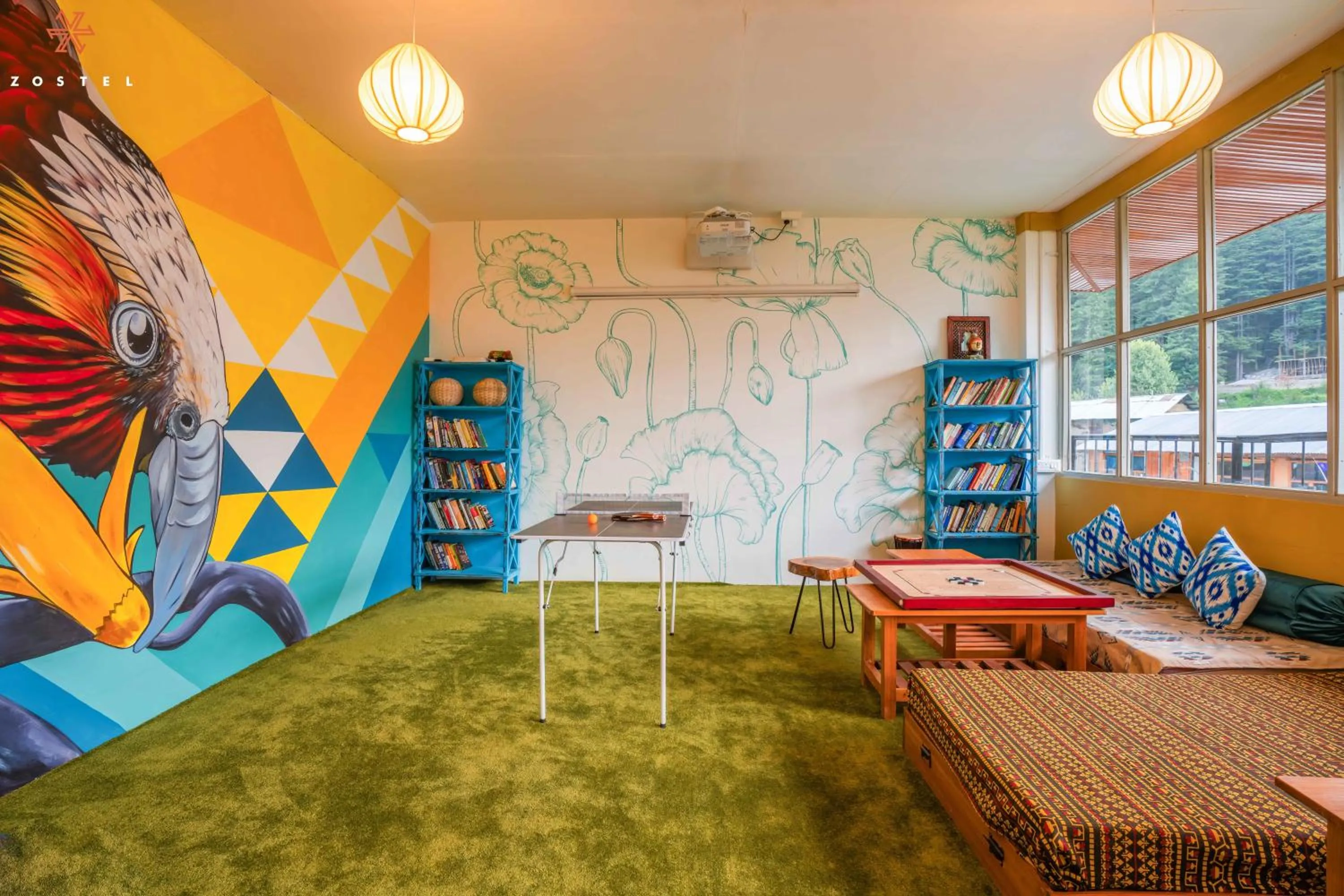 Living room in Zostel Pulga