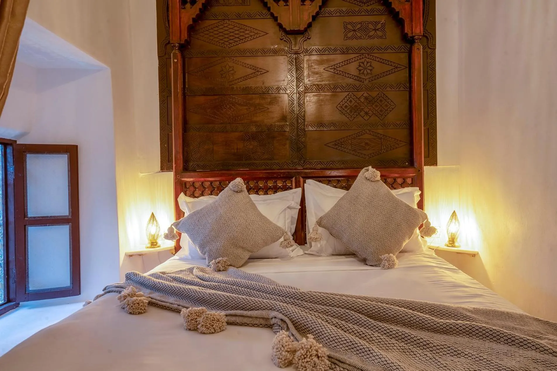 View (from property/room), Bed in Riad Yalla habibi