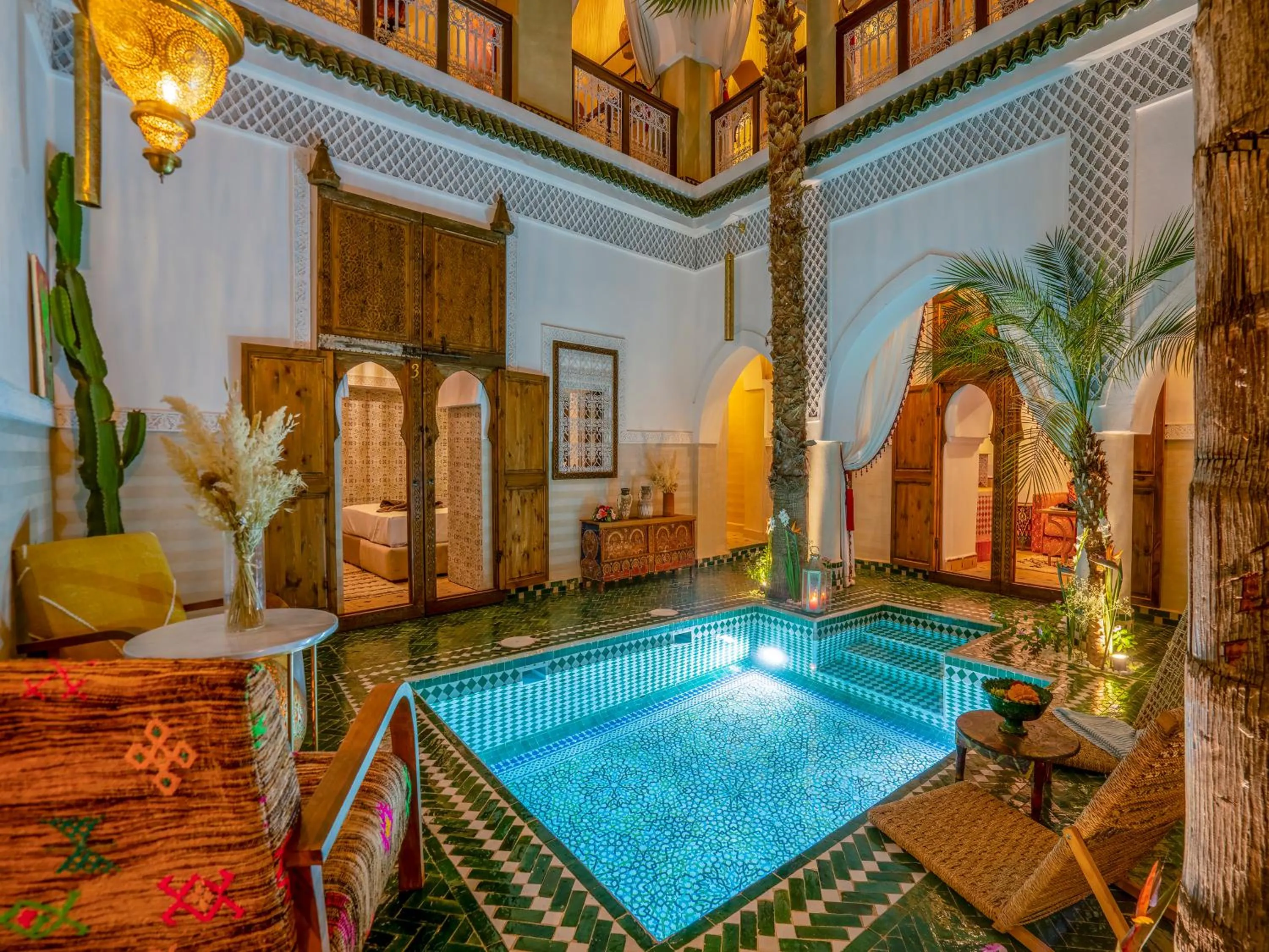 Pool view in Riad Yalla habibi
