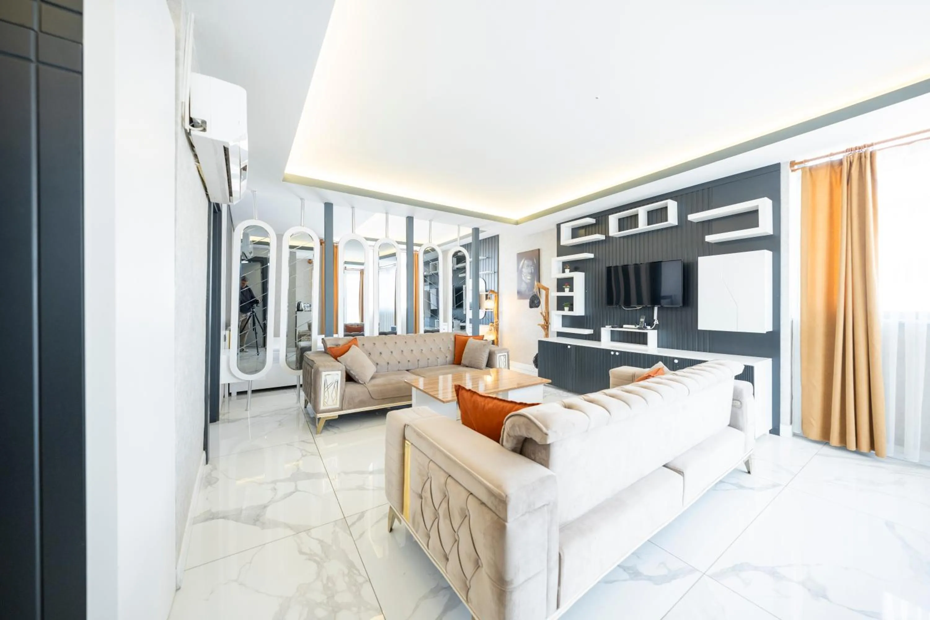 Living room, Bed in Maltepe MANHATTAN OTEL