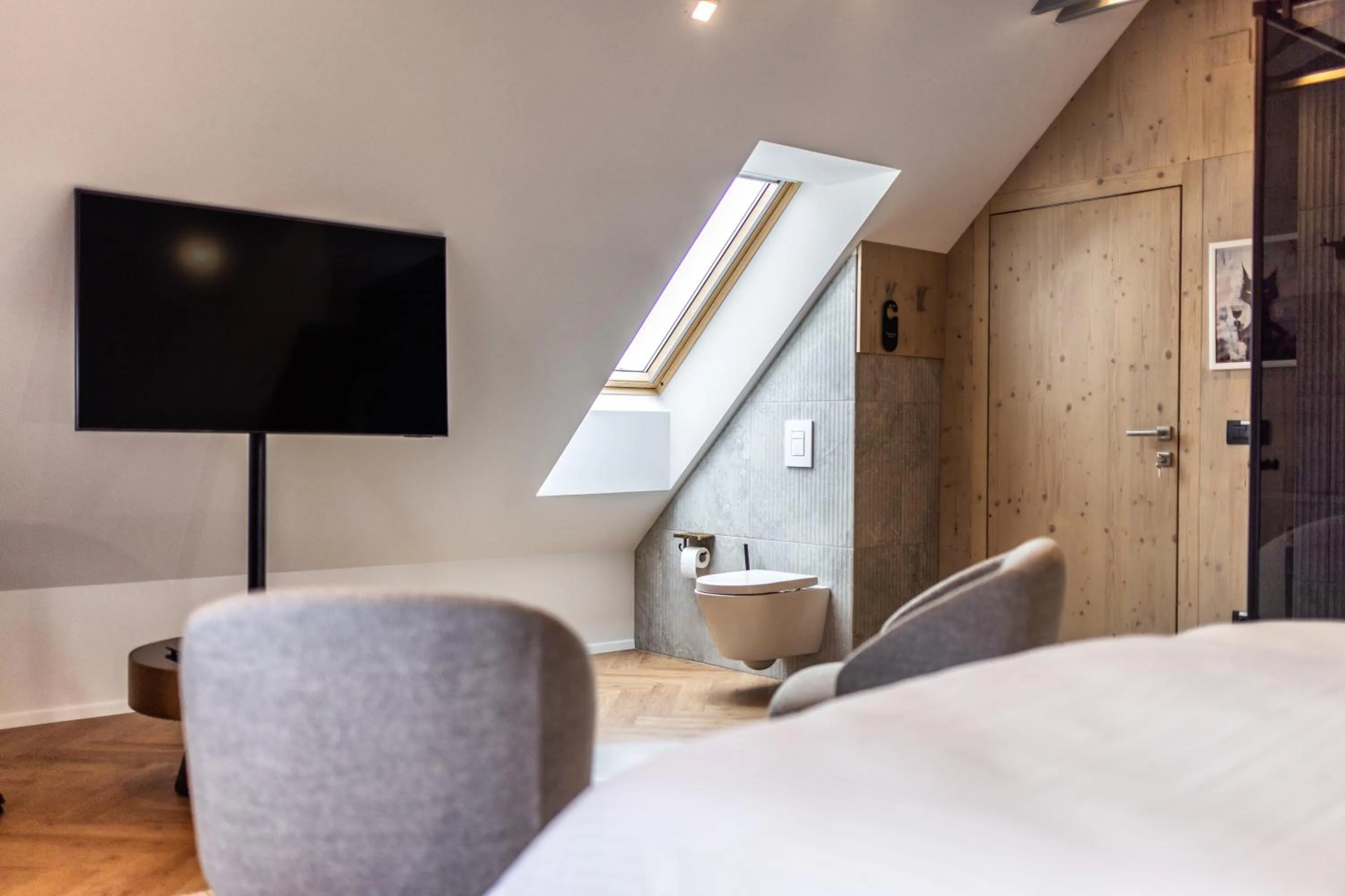 Toilet, Bed in Hotel Julian Alps