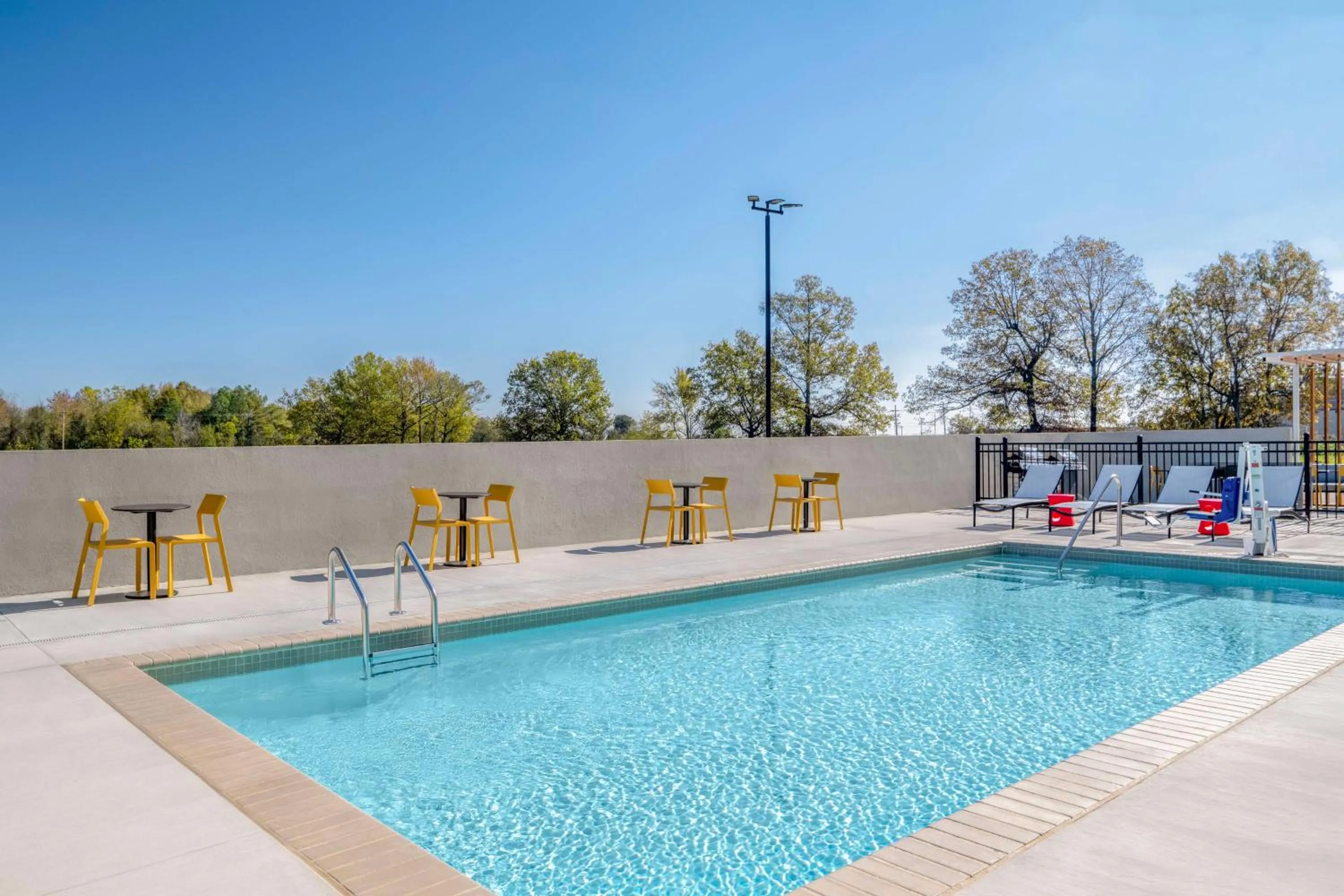 Pool view in Home2 Suites By Hilton Jonesboro