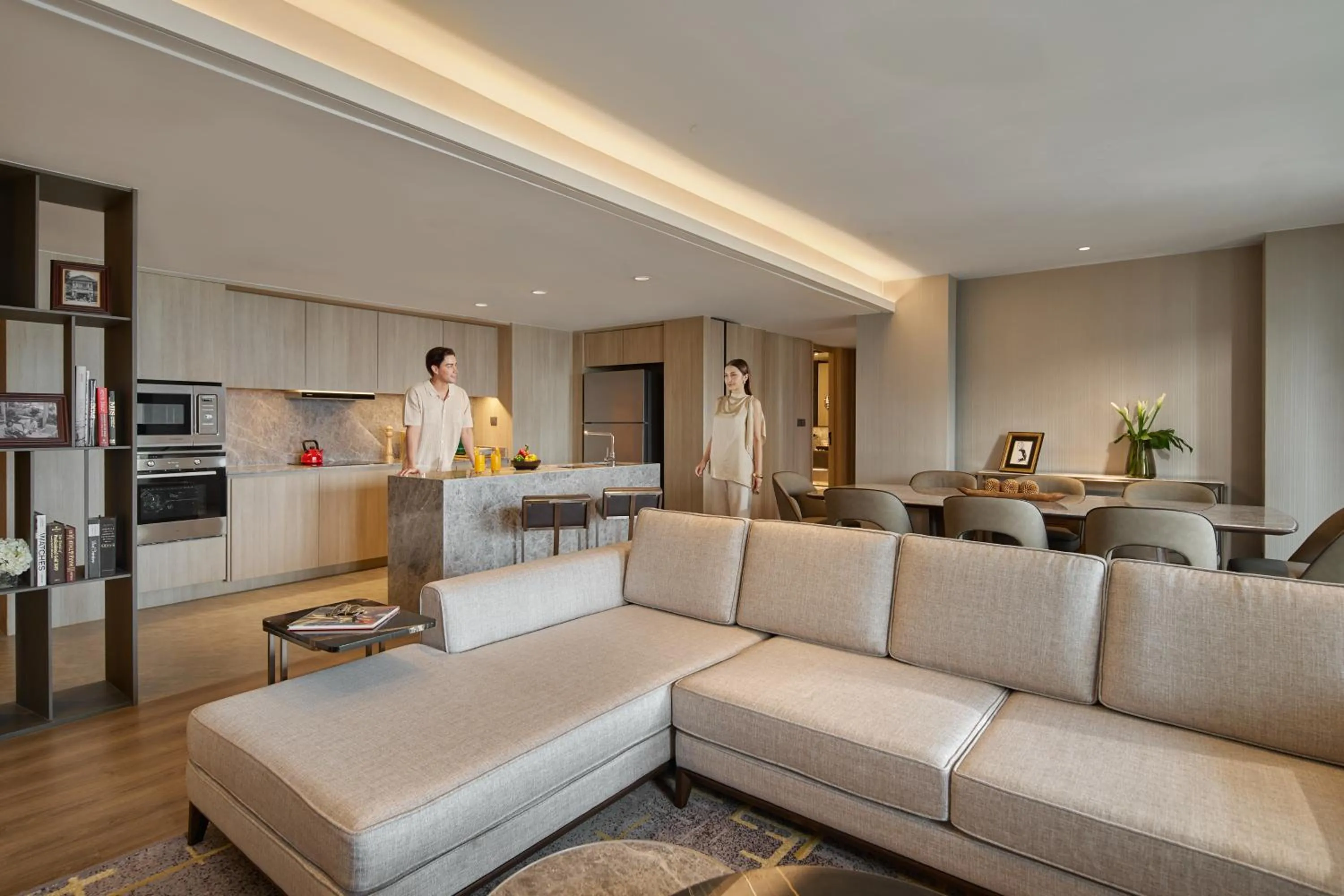 Living room in Marriott Executive Apartments, Bangkok Townhall Sukhumvit