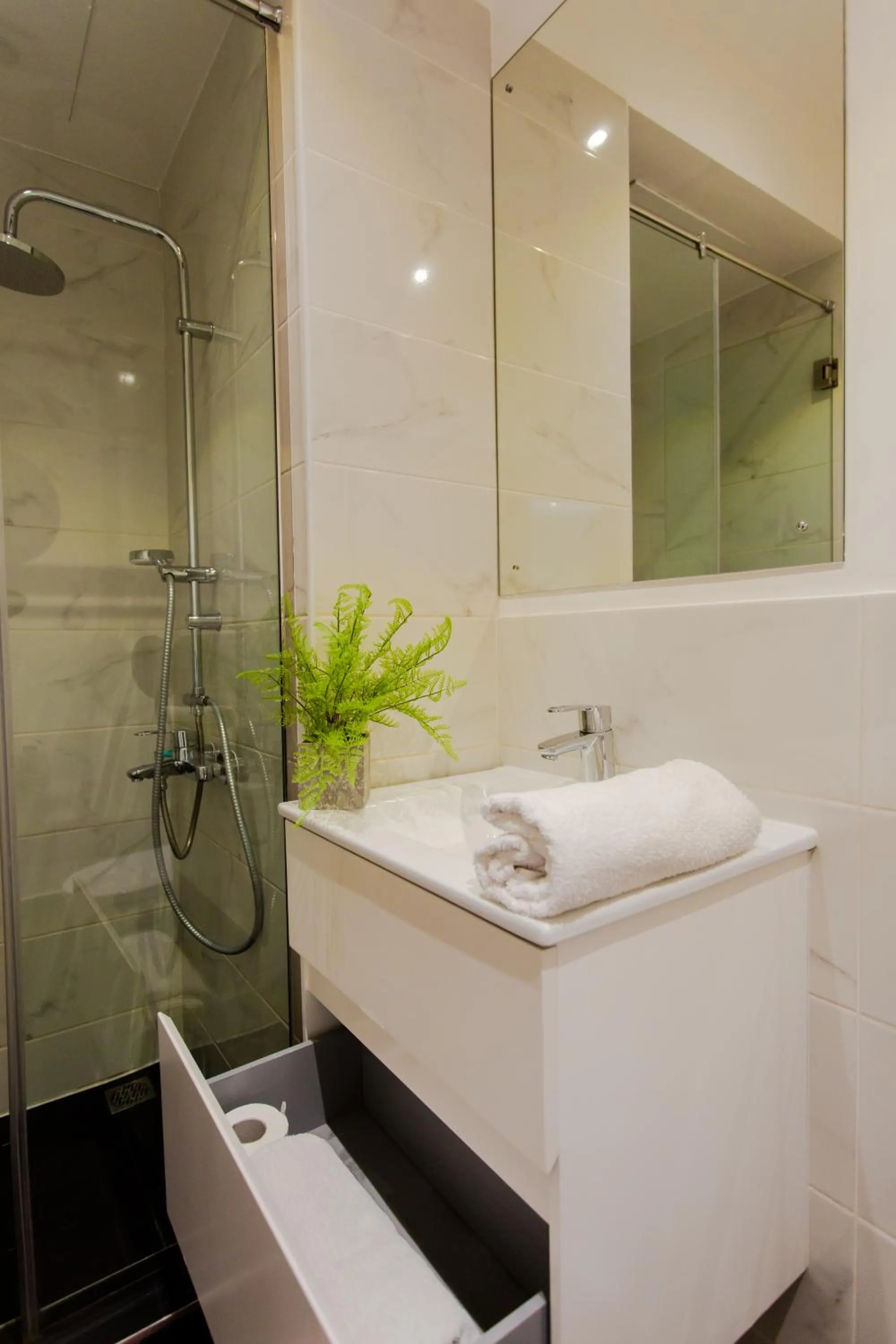 Shower in Accra Luxury Apartments at Embassy Gardens