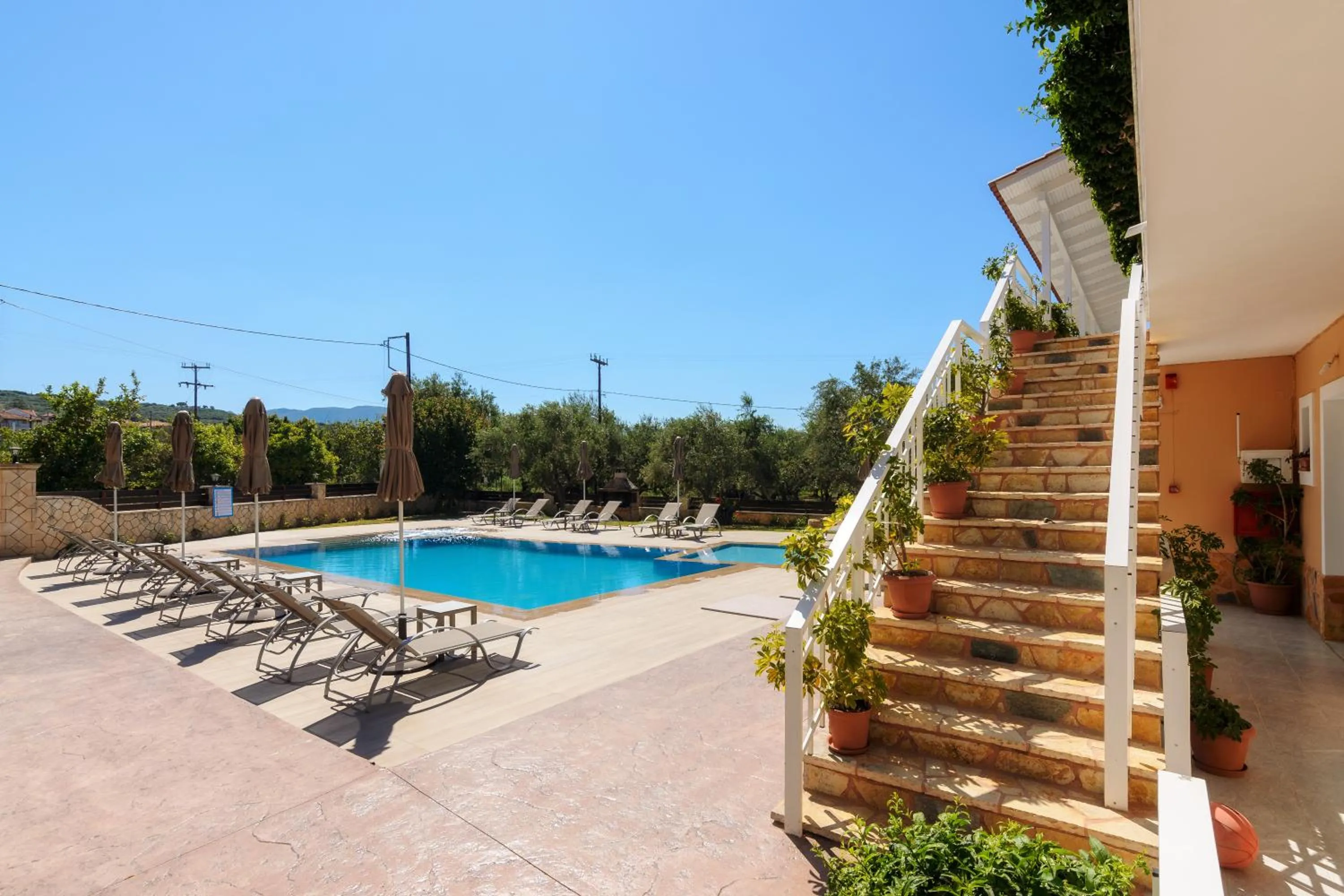 Pool view in Artemis Apartments