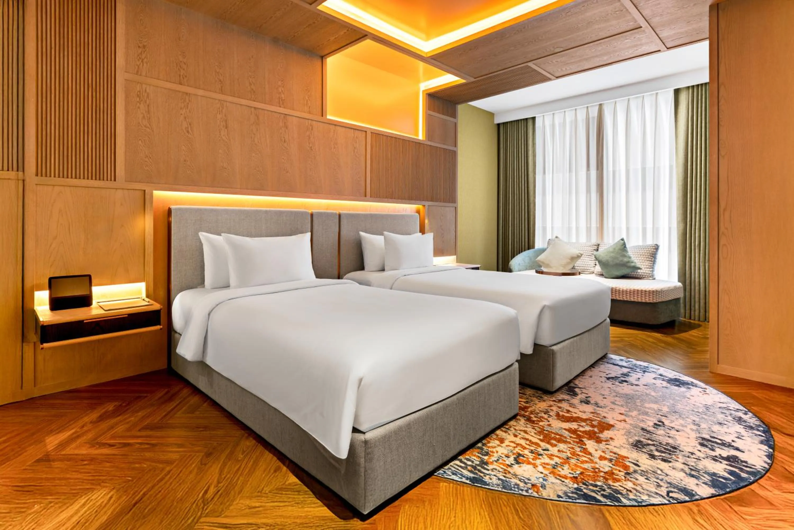 Photo of the whole room, Bed in The Morning Glow - Handwritten Collection