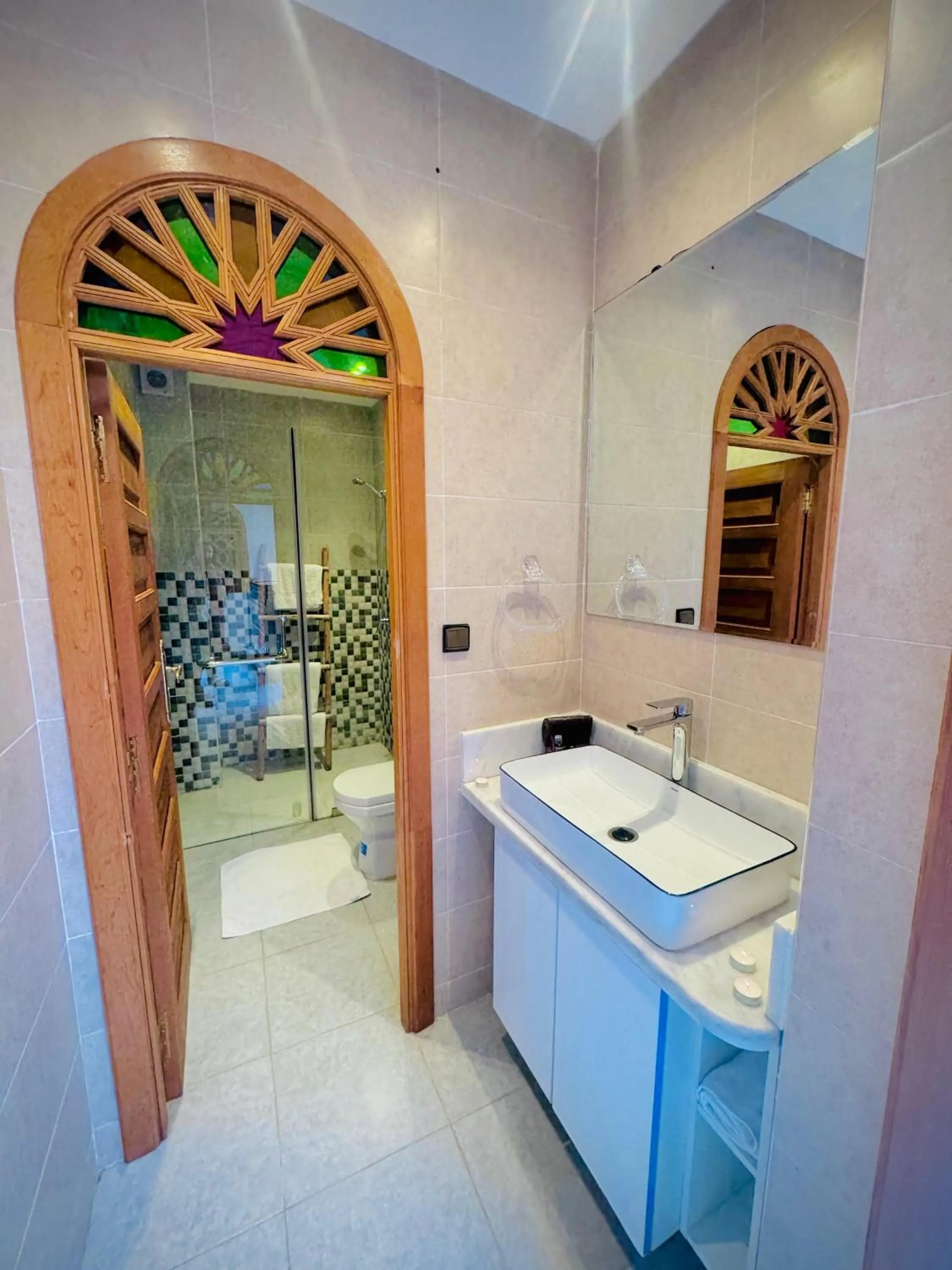 Bathroom in Riad Tislite & SPA