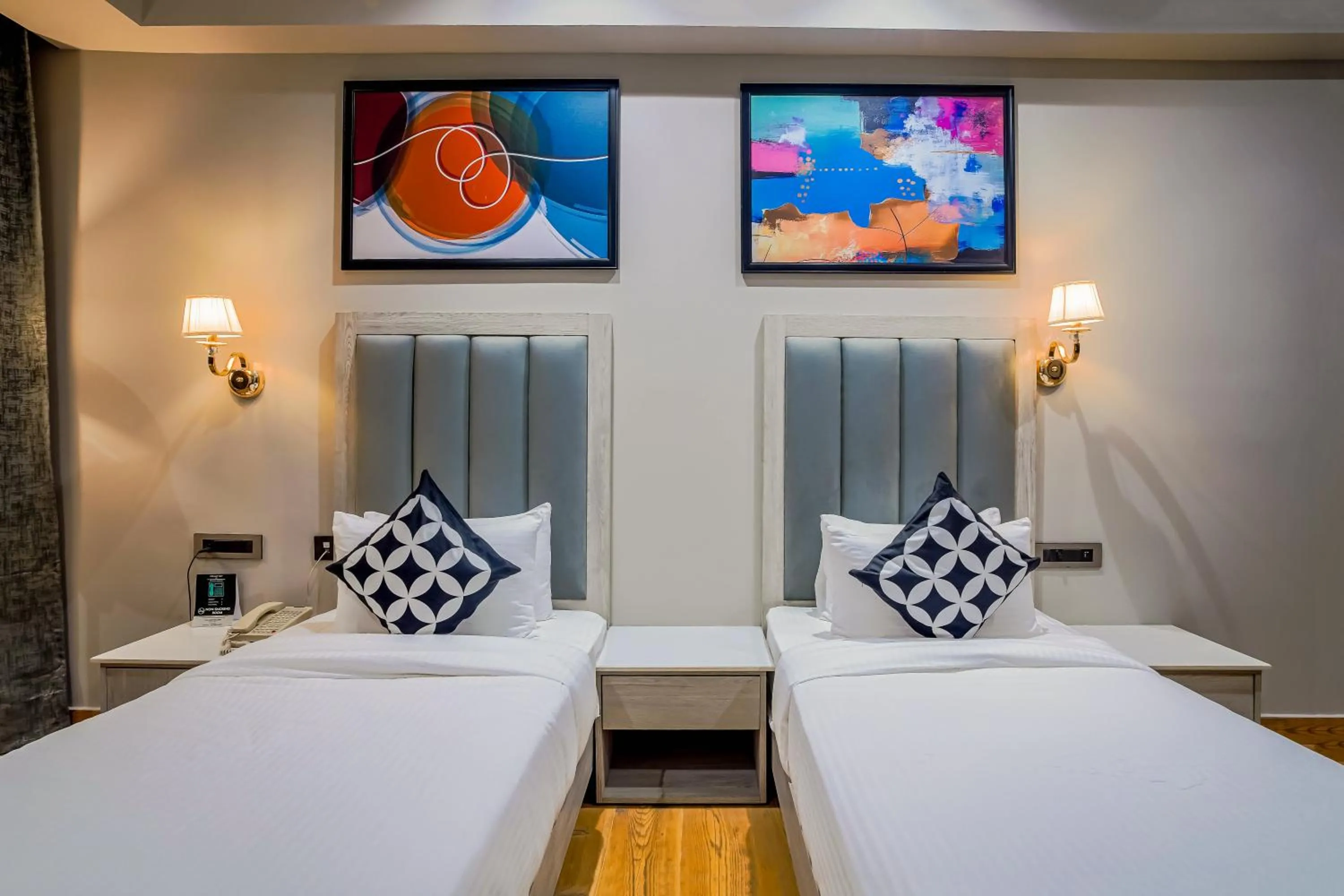 View (from property/room), Bed in Clubhouse Hotel by CheckIn Chandigarh Mohali