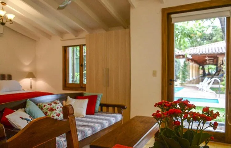 Pool view, Bed in La Casona Hotel Boutique