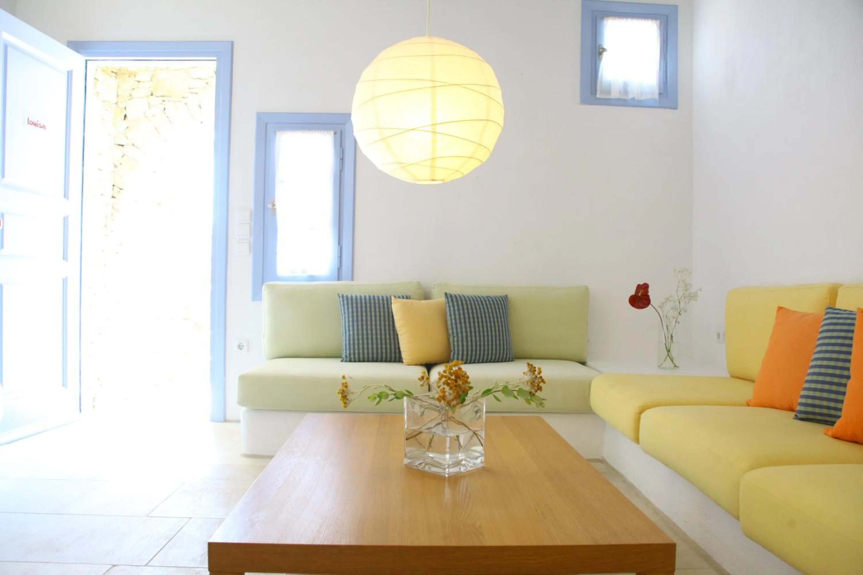 Seating area in Nama Villas