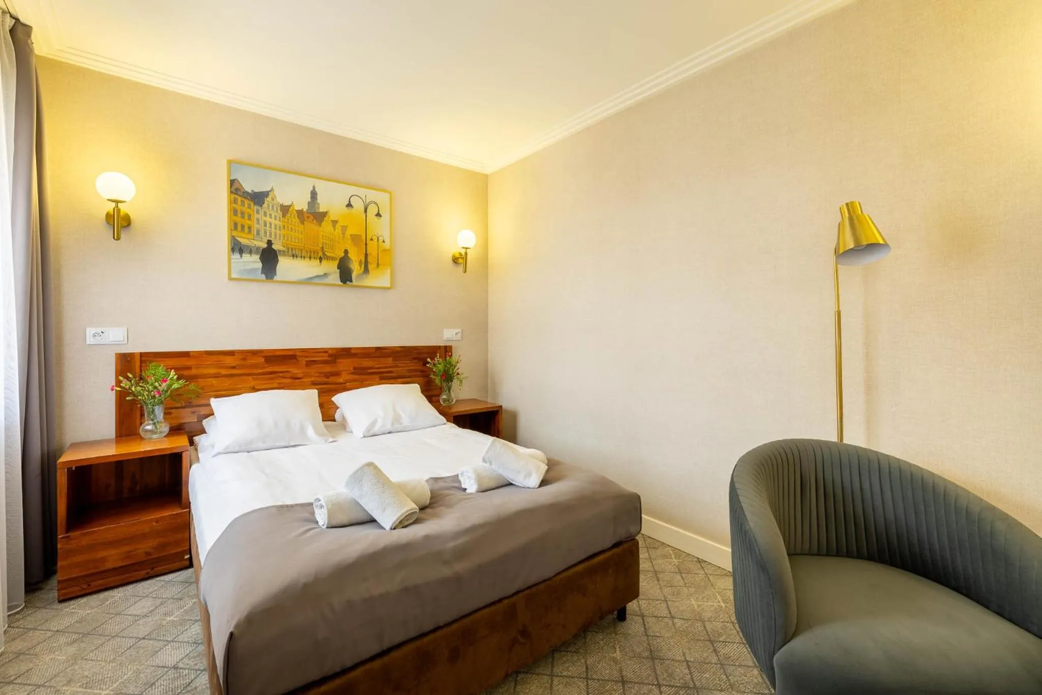 Bed in Hotel Piast Wrocław Centrum