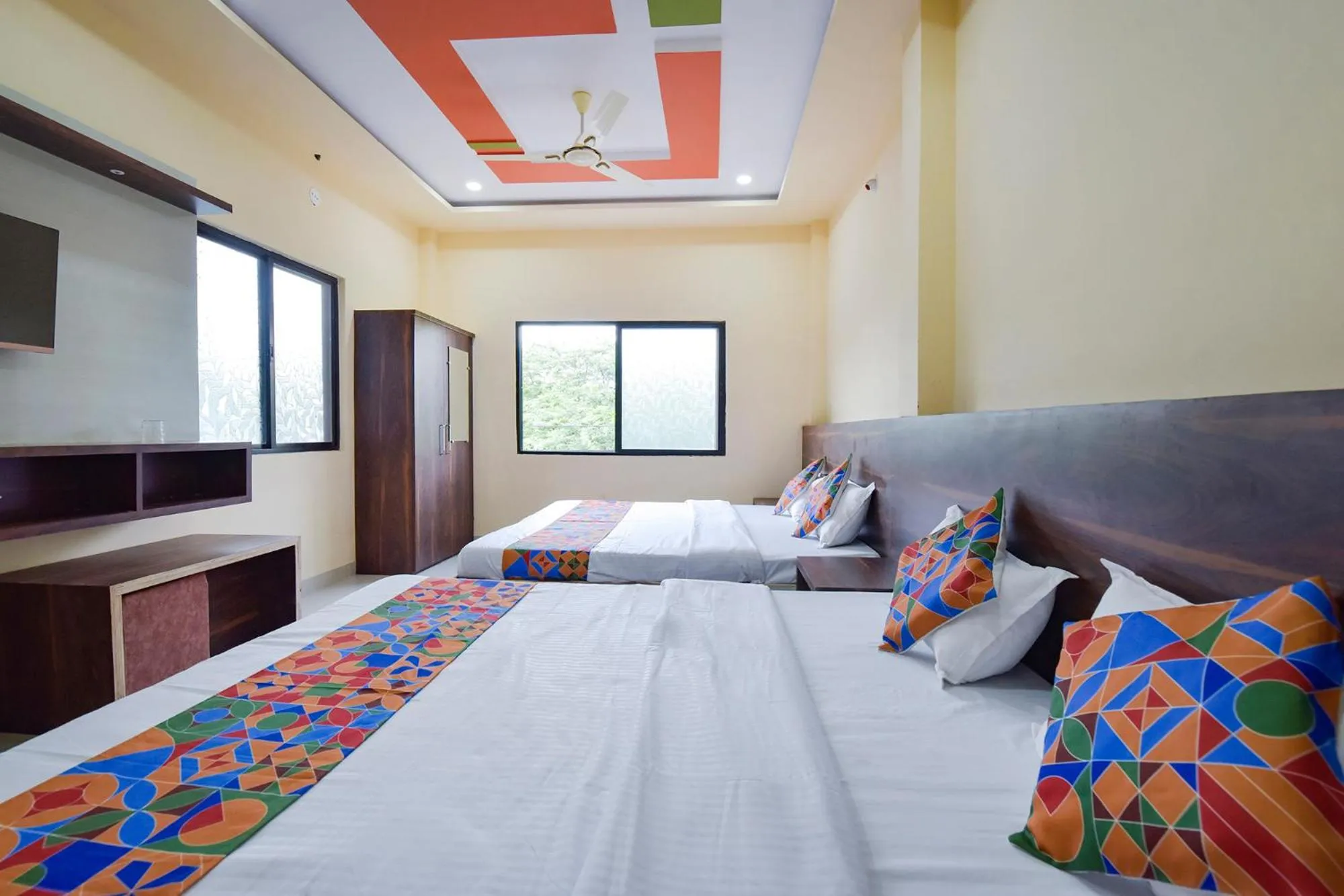 Bed in Via Shree Krishna Guest House