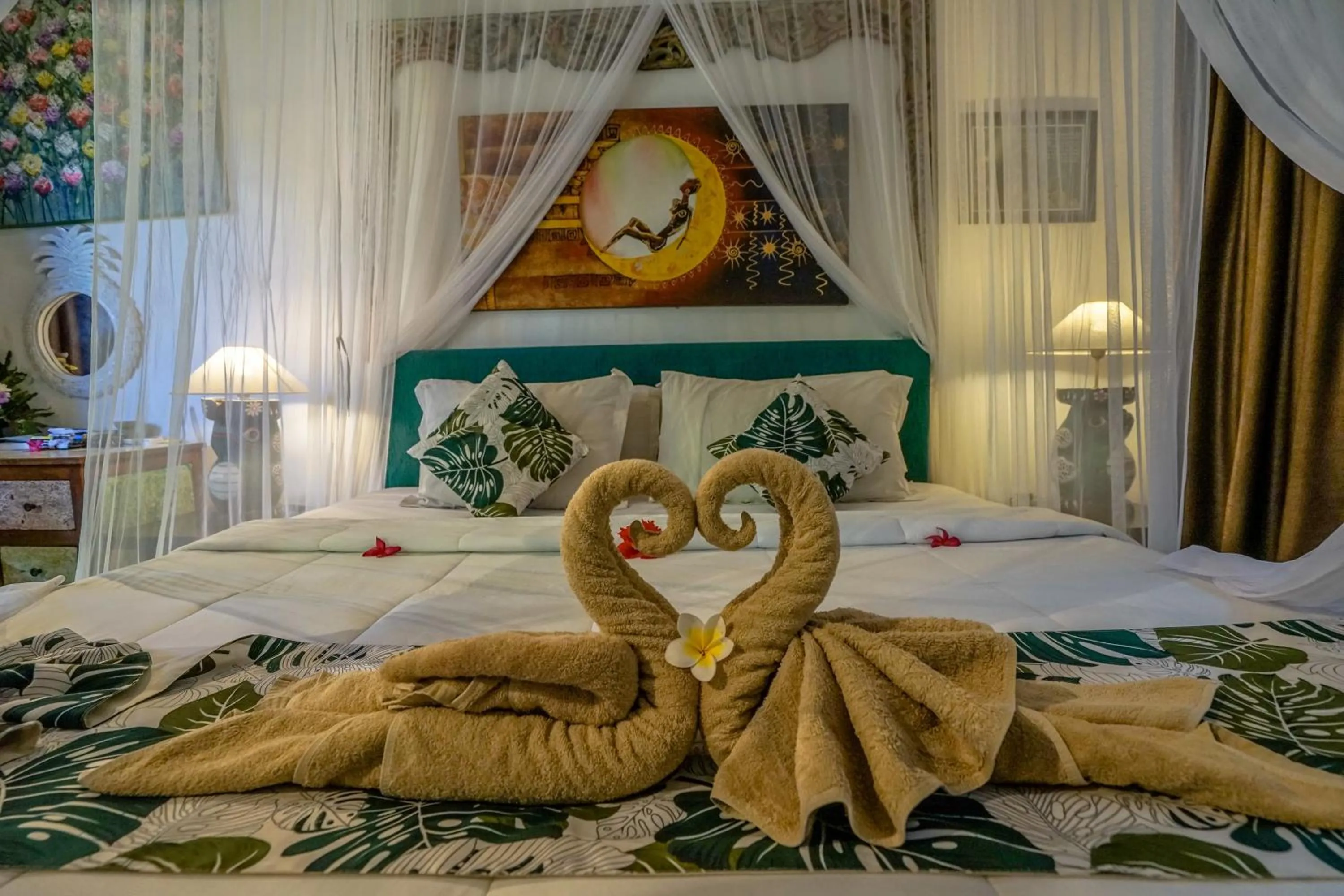 Bed in KTS Balinese Villas